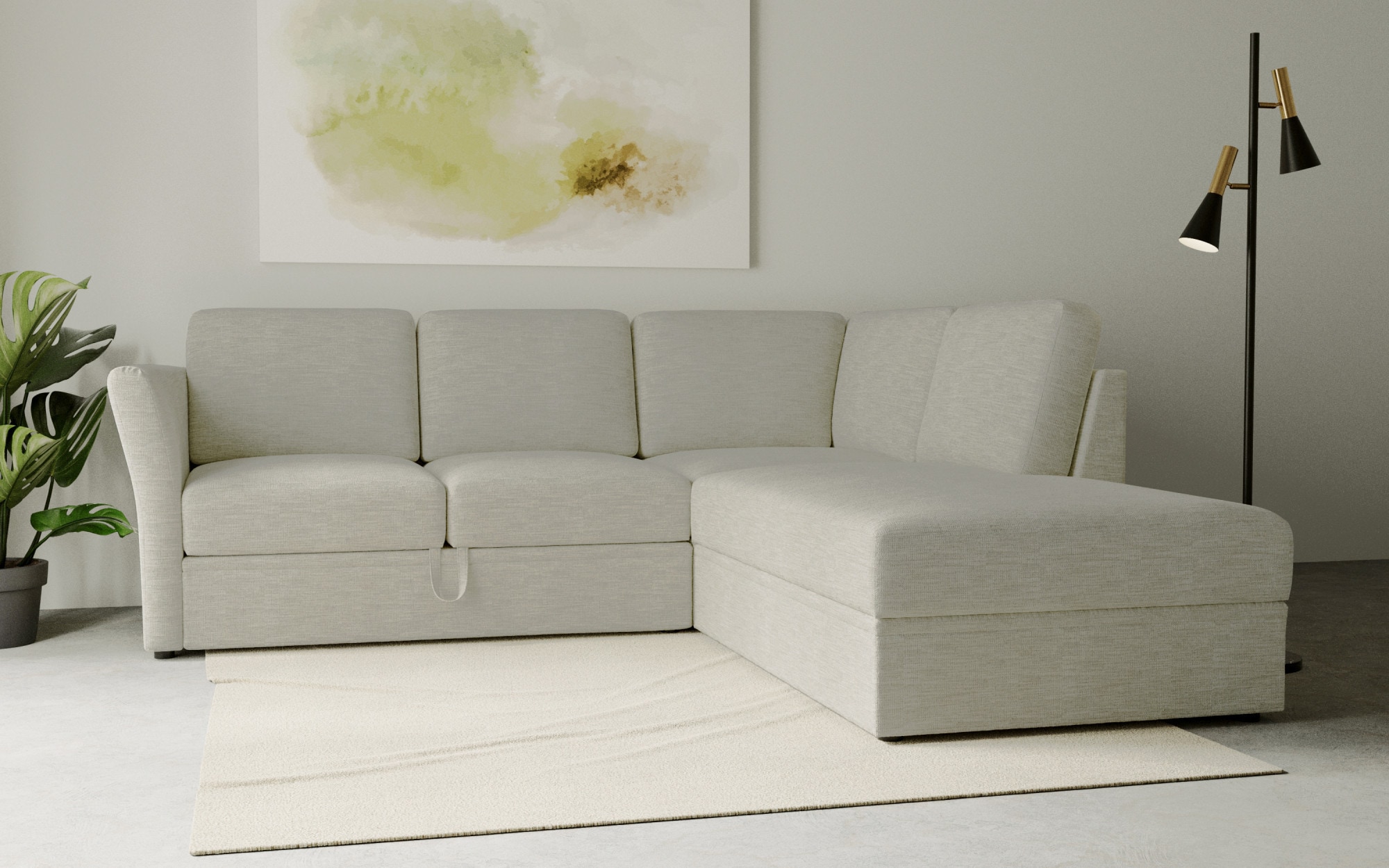Home affaire Ecksofa »Lavars, L-Form, Schlafsofa« mit Bettfunktion und Stau günstig online kaufen