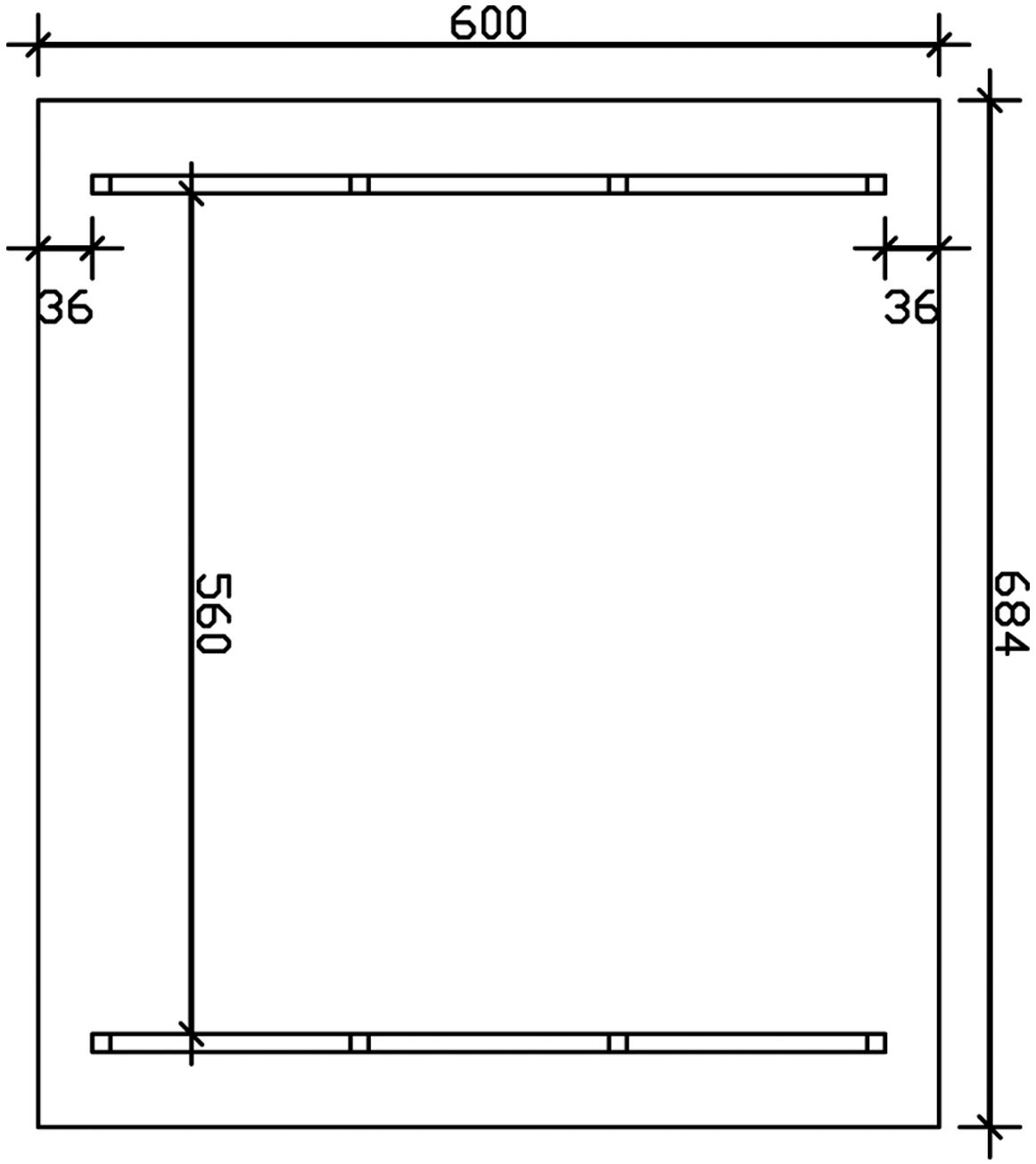 Skanholz Doppelcarport »Schwarzwald«, KVH-Fichte, 560 cm, Natur, mit Dachschalung