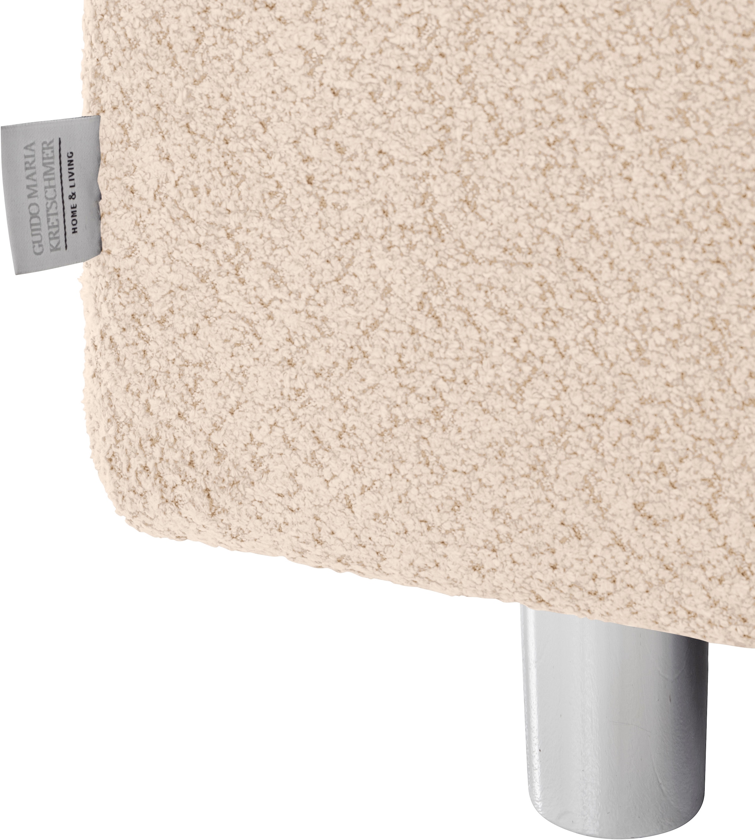 Guido Maria Kretschmer Home&Living Ecksofa »Györ«, L-Form, wahlweise mit Bettfunktion und Bettkasten incl. 2 Zierkissen