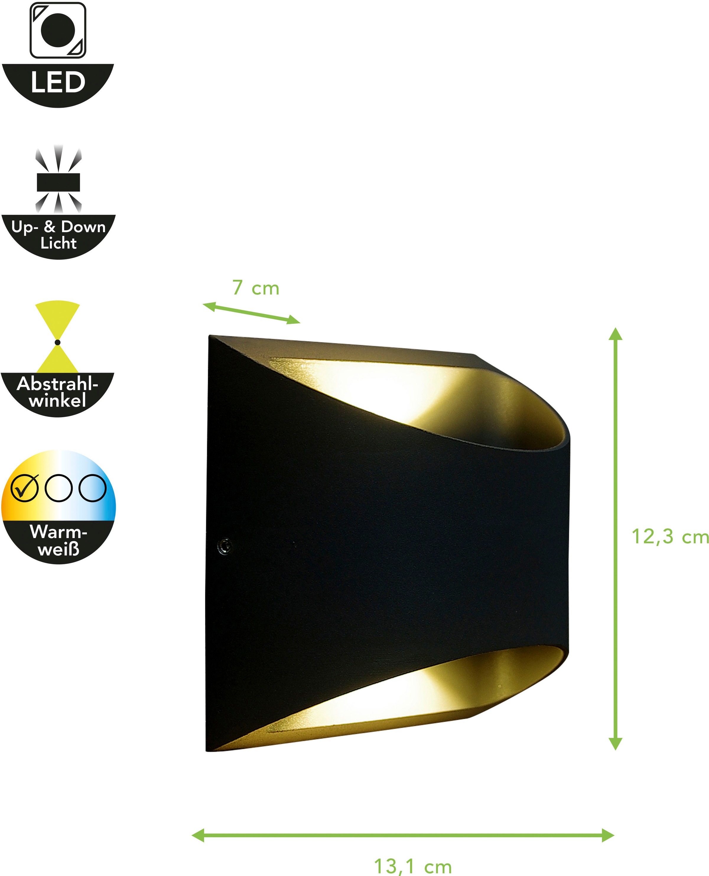 ECO-LIGHT Außen-Wandleuchte »DODD«, Leuchtmittel LED-Modul | LED fest integriert