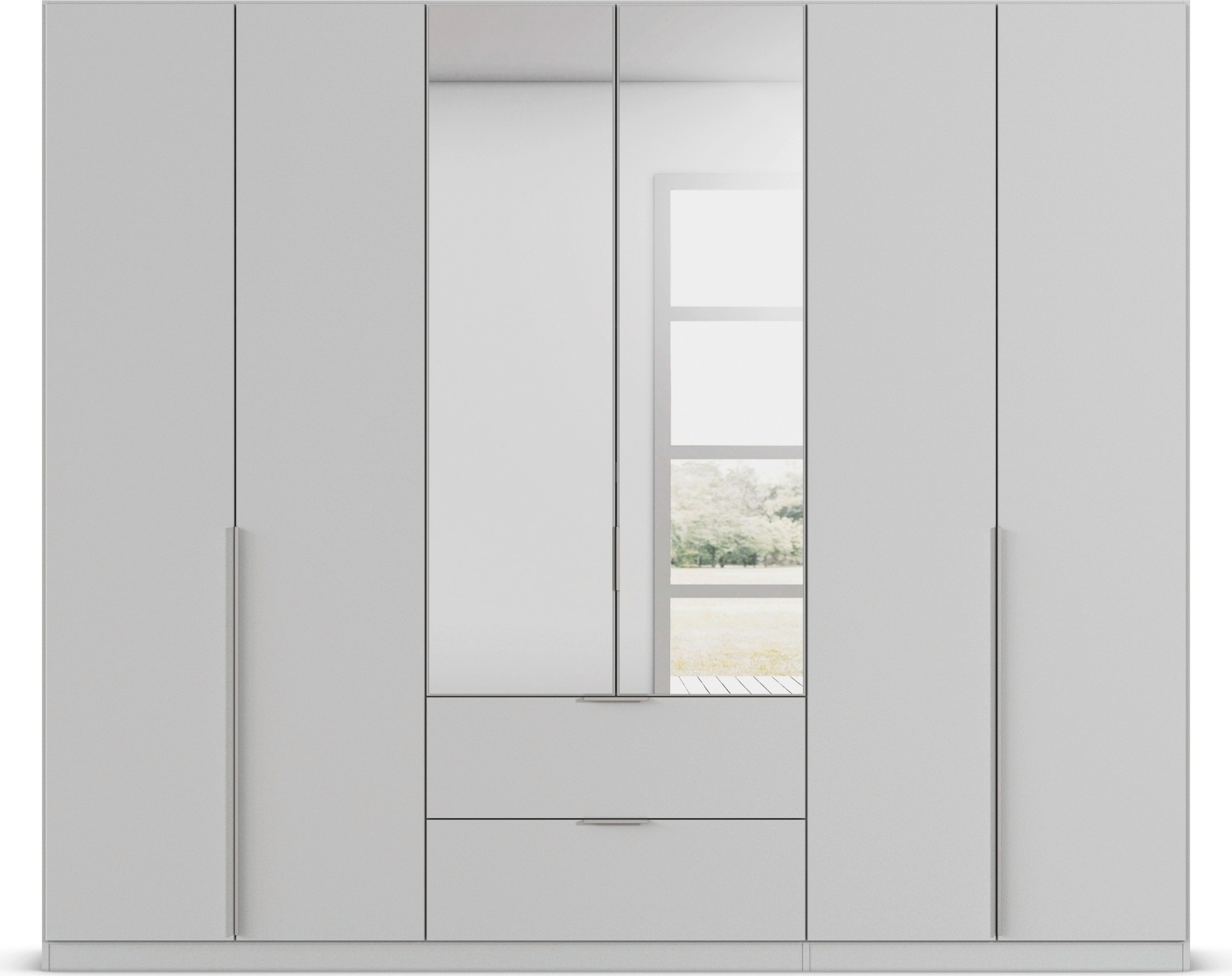 rauch Drehtürenschrank »Kleiderschrank Schrank Garderobe AGORDO mit Dekor- oder Hochglanzfront«, (in zwei Griff-Farben mit Dekor- oder Hochglanzfront), mit Außenschubkästen, in 6 Breiten und 2 Höhen MADE IN GERMANY