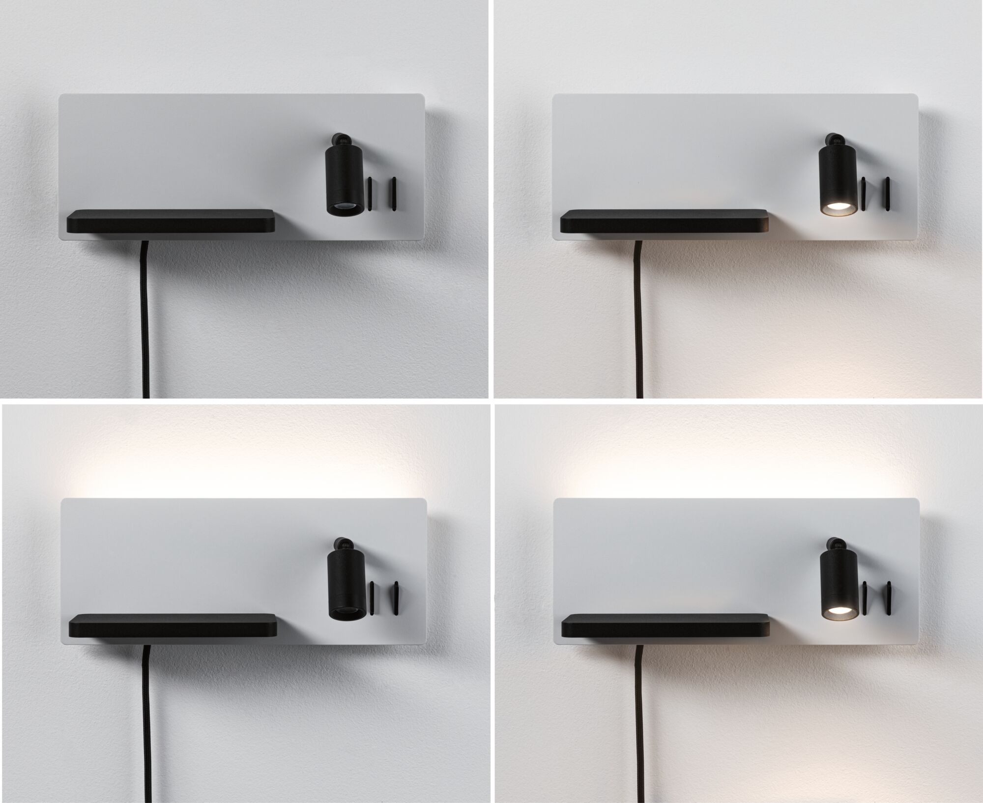 Paulmann LED Wandleuchte »Serra 2700K 650lm / 200lm 230V 5,5 / 1x2,6W« 1 Stk. Warmweiß Bettleuchte, USB C, dimmbar