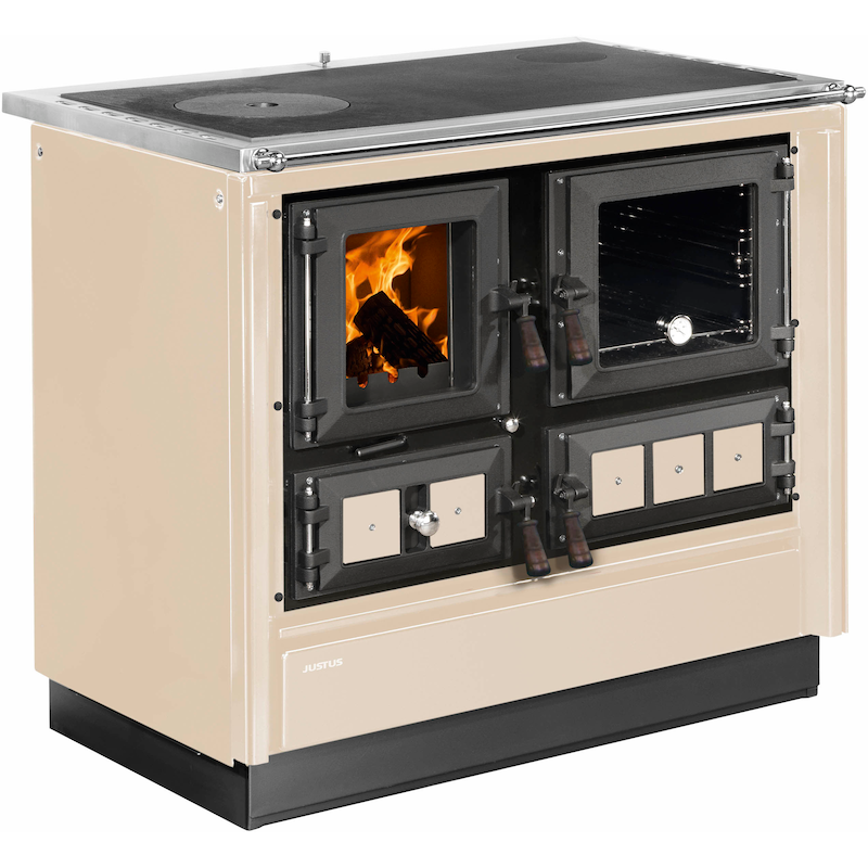 JUSTUS Festbrennstoffherd »Rustico-90 2.0« schwarz Für ein behagliches Kochen in der Küche