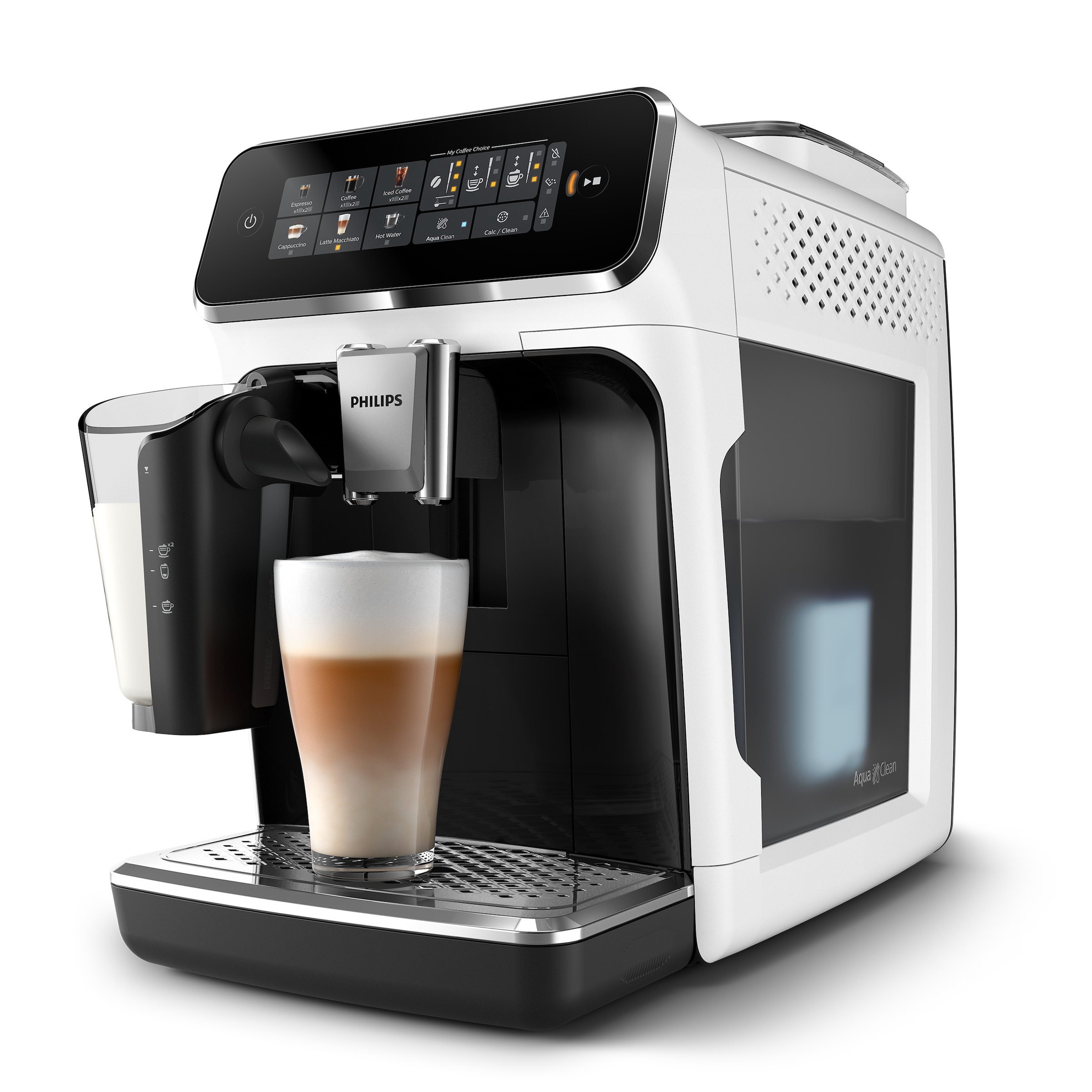 Philips Kaffeevollautomat »EP3343/50 3300 Series, 6 Getränke (heiß oder eisgekühlt),« LatteGo-Milchsystem, SilentBrew Technologie, Weiß-Schwarz