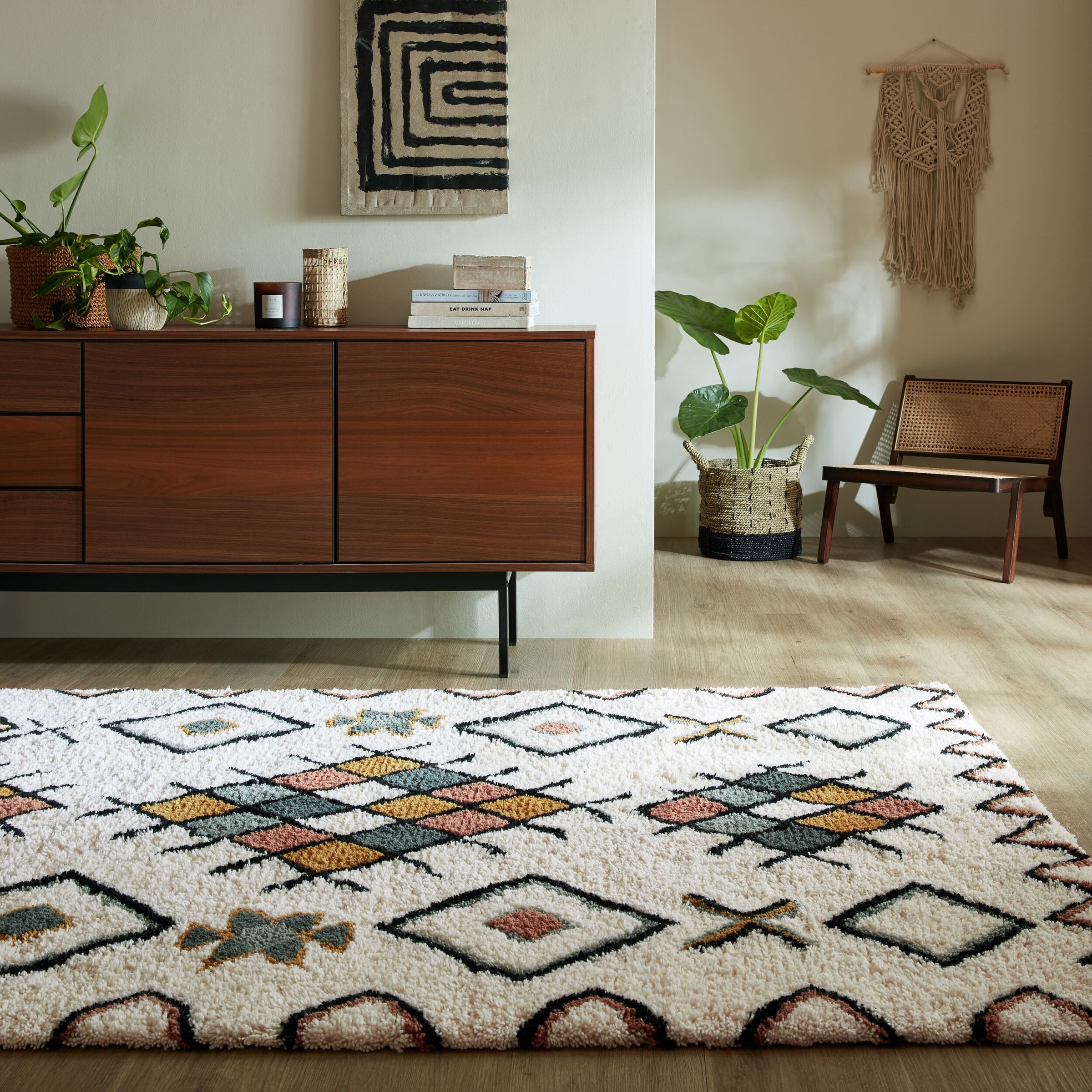 FLAIR RUGS Wollteppich »Midar Shaggy«, rechteckig, 25 mm Höhe, Shaggy-Teppich Midar aus Berberwolle