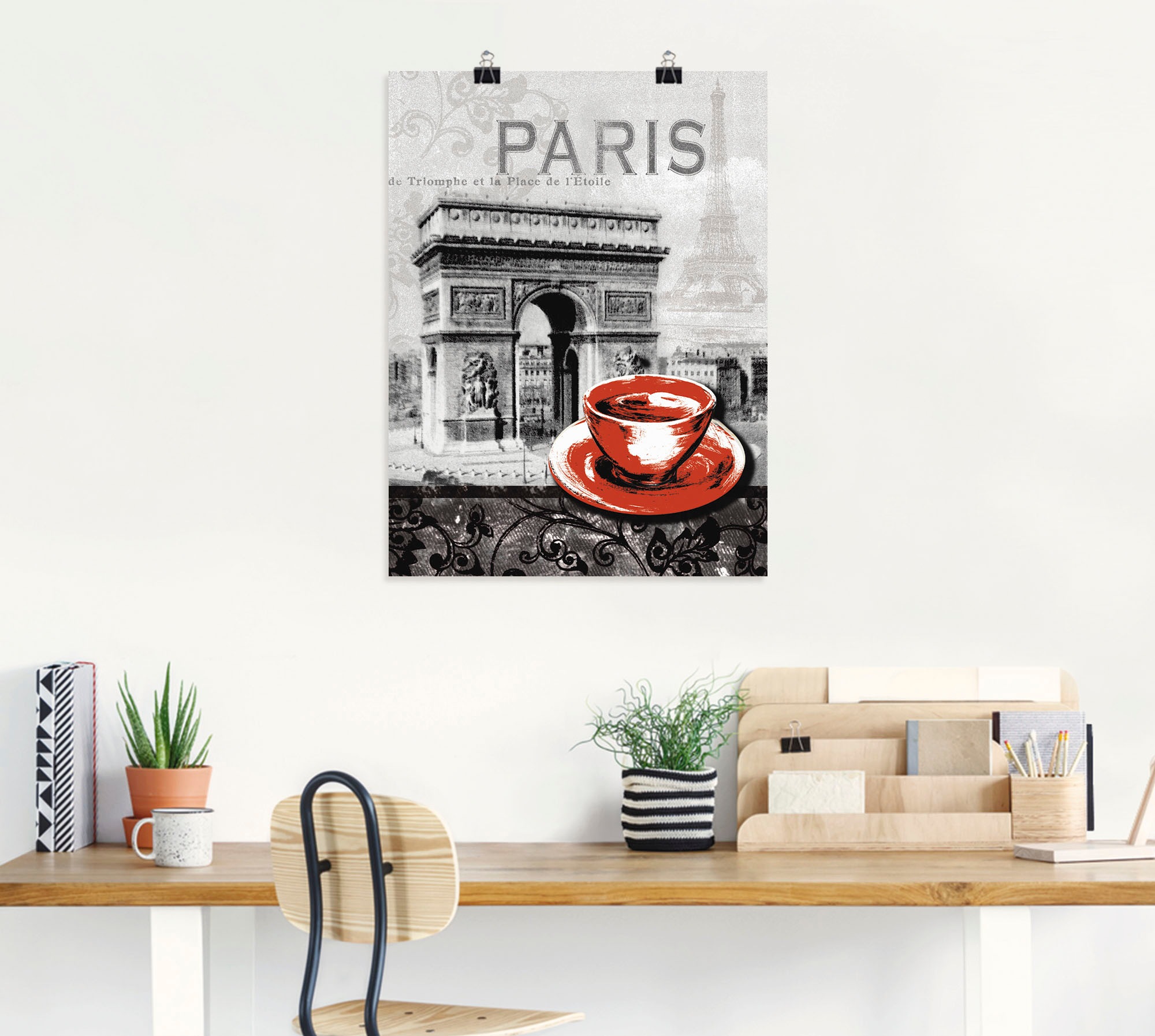 Artland Wandbild »Paris - Café au Lait - Milchkaffee«, Gebäude, (1 St.), als Alubild, Outdoorbild, Leinwandbild, Poster, Wandaufkleber