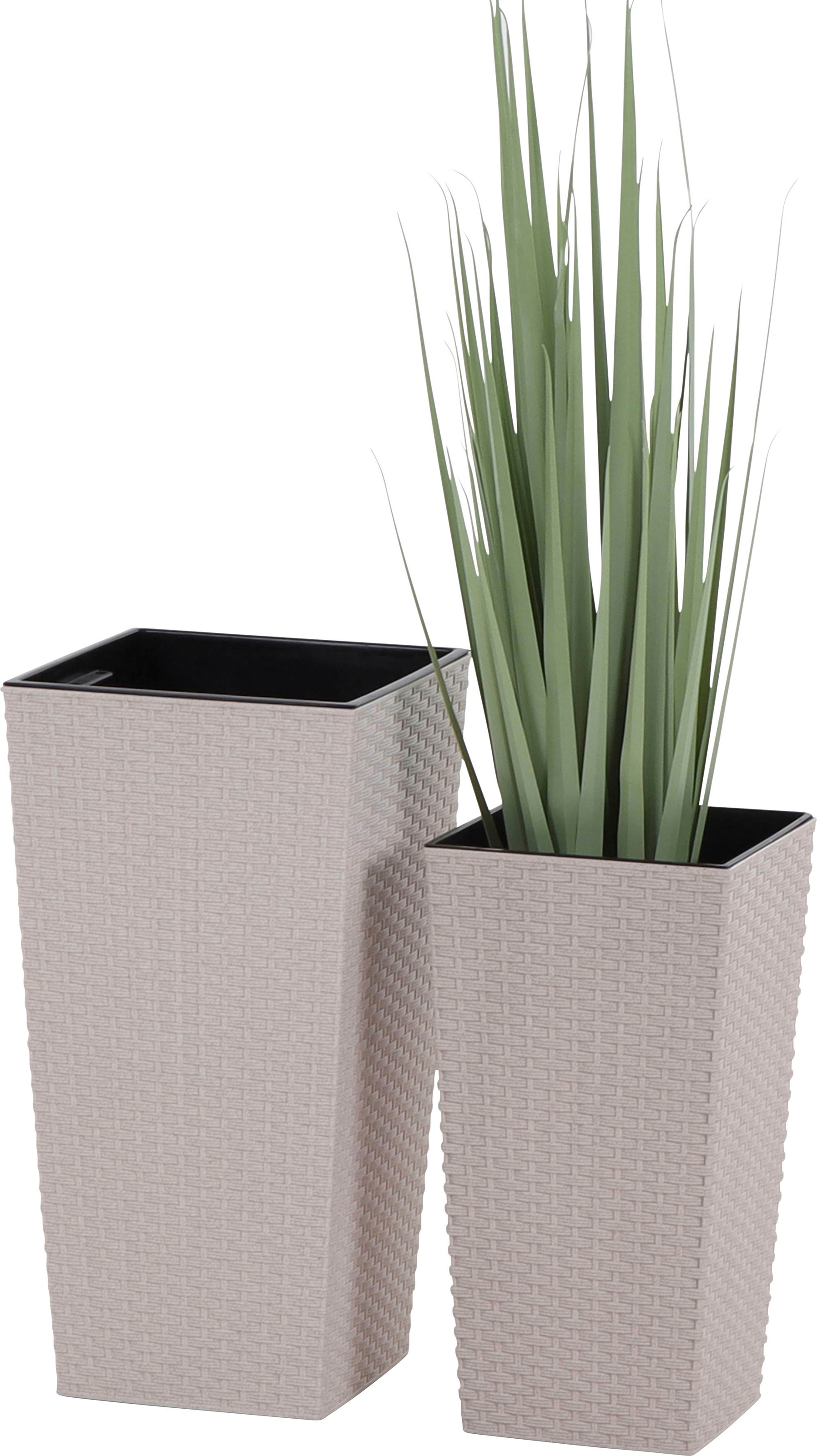 Siena Garden Pflanzkübel, Rattanoptik, eckig