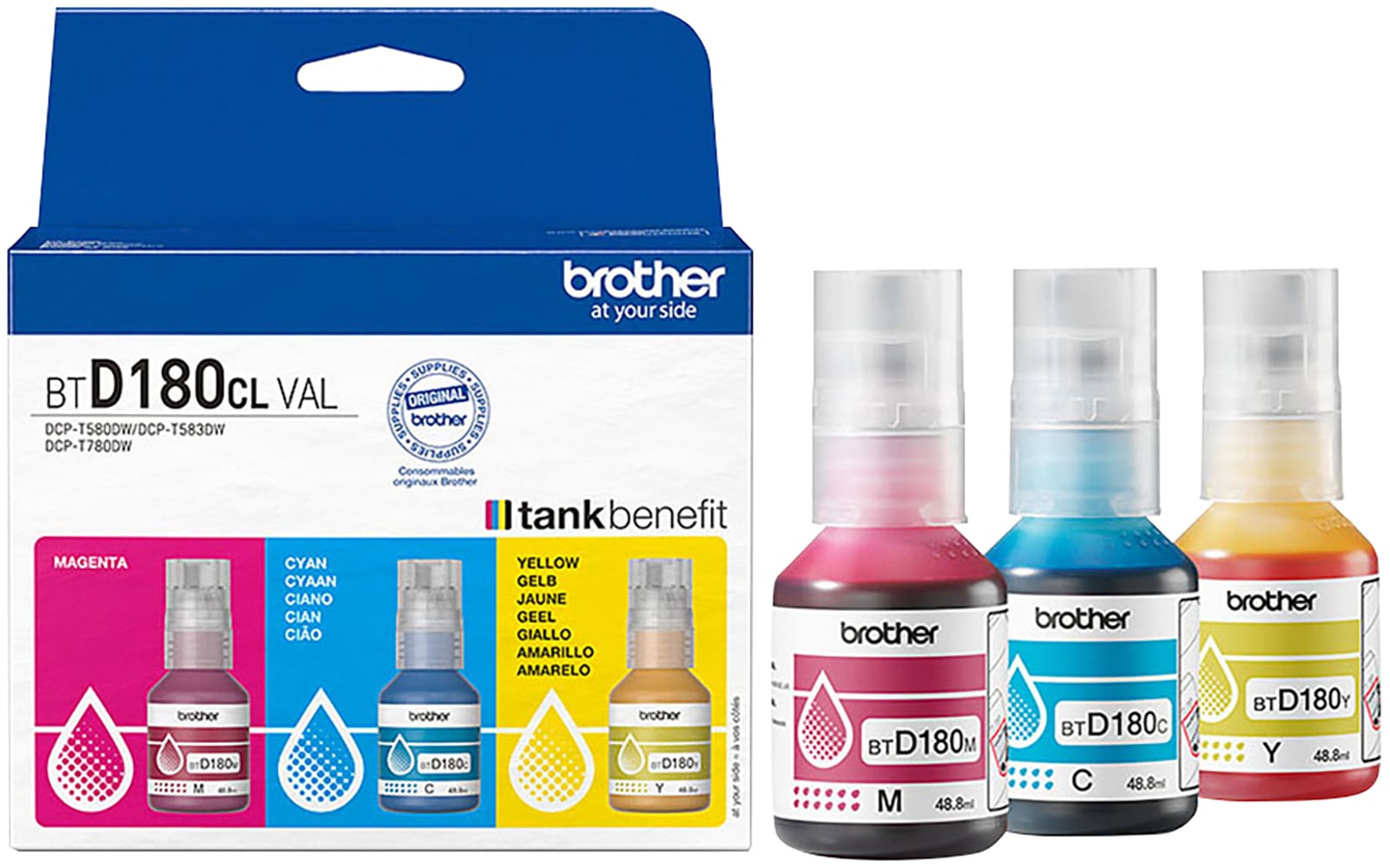 Brother Nachfülltinte »BTD180CLVAL« für Brother Packung, 3 Stk. tlg.