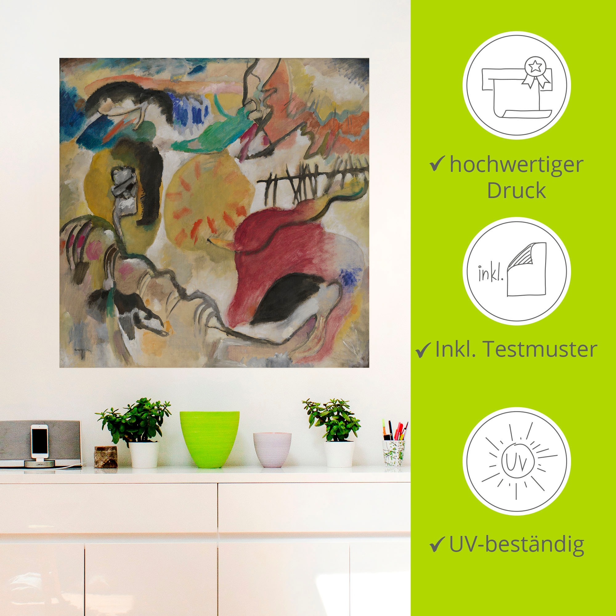 Artland Wandbild »Improvisation 27 (Garten der Liebe II).«, Gegenstandslos, (1 St.), als Alubild, Leinwandbild, Wandaufkleber oder Poster in versch. Größen