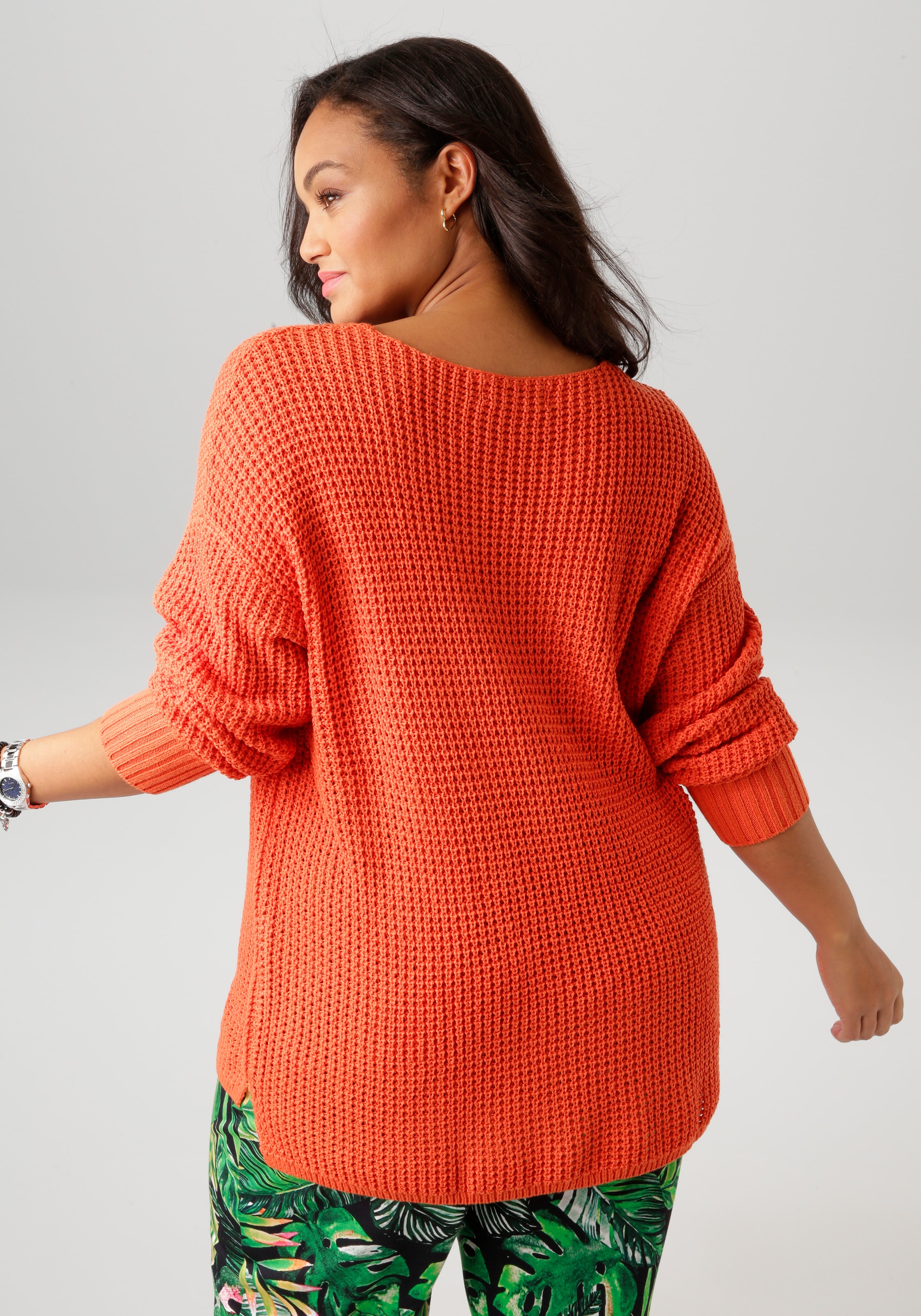 Aniston PLUS Strickpullover, im dezenten Ajour-Strickmuster