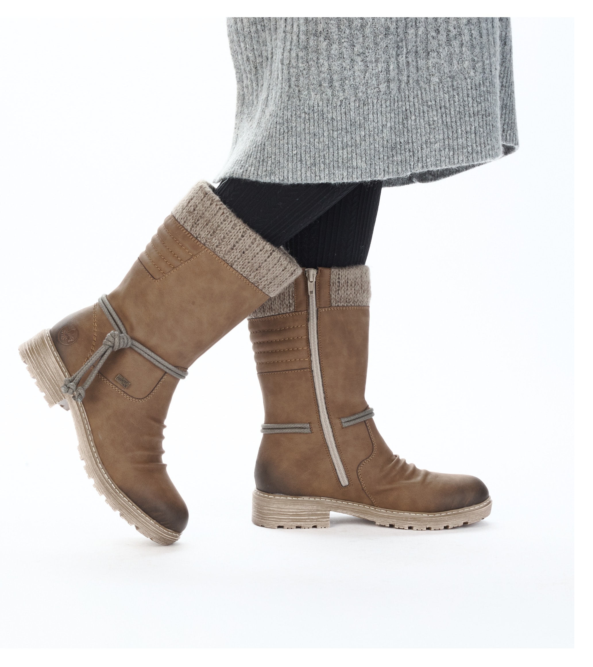 Rieker Winterstiefel  , Winterboots, Blockabsatz, TEX-Membran, mit gestricktem Schaftrand