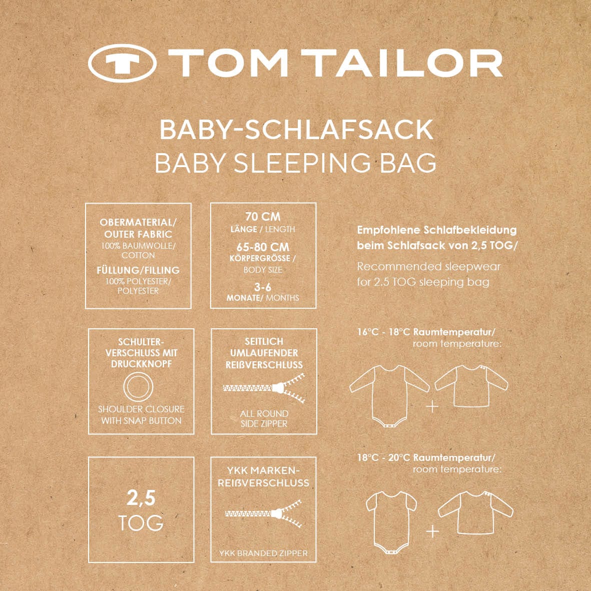 TOM TAILOR HOME Babyschlafsack »TT Baby-Schlafsack 70cm«