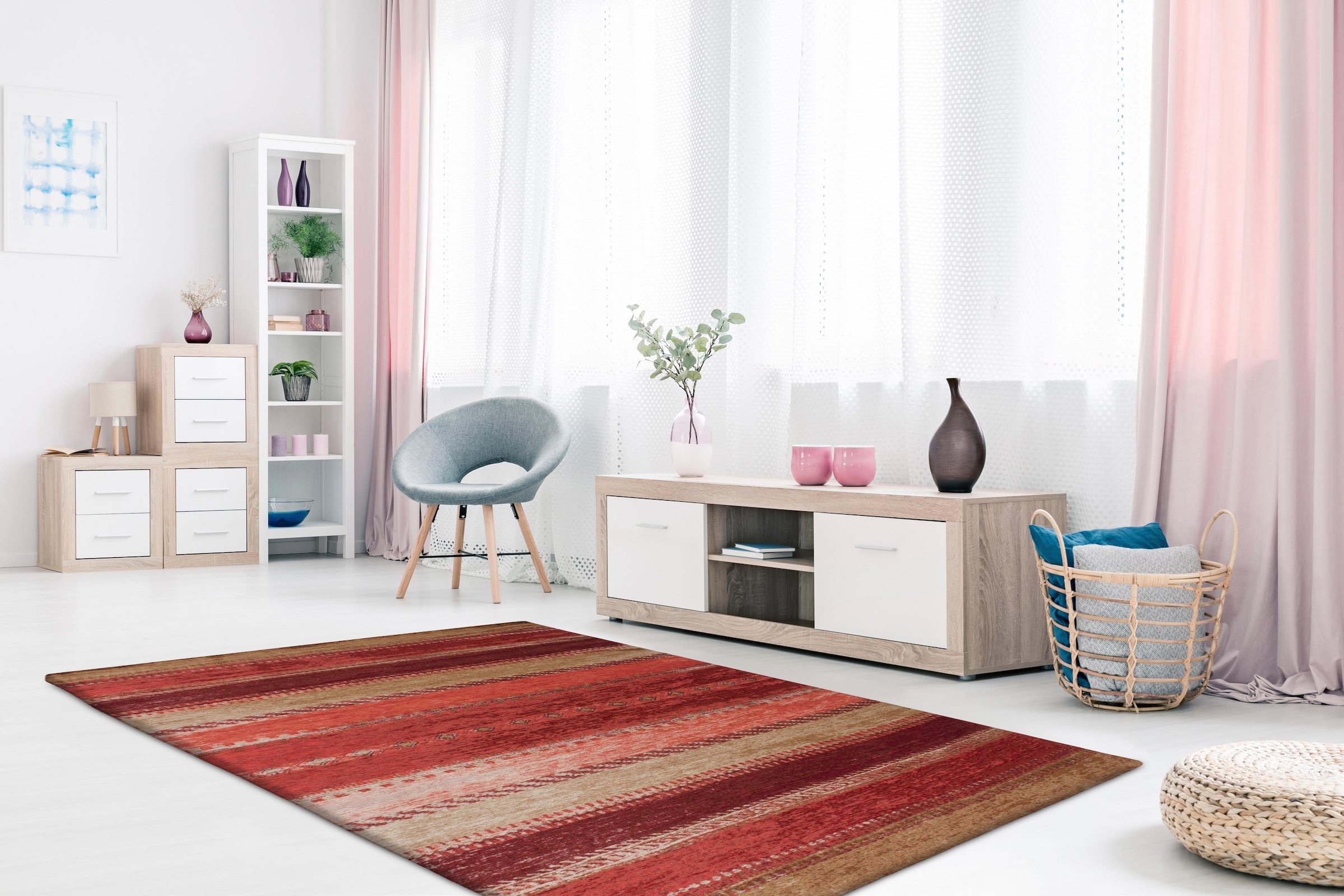 calo-deluxe Teppich »Ophir 205«, rechteckig, 8 mm Höhe, Kurzflor, Wohnzimmer