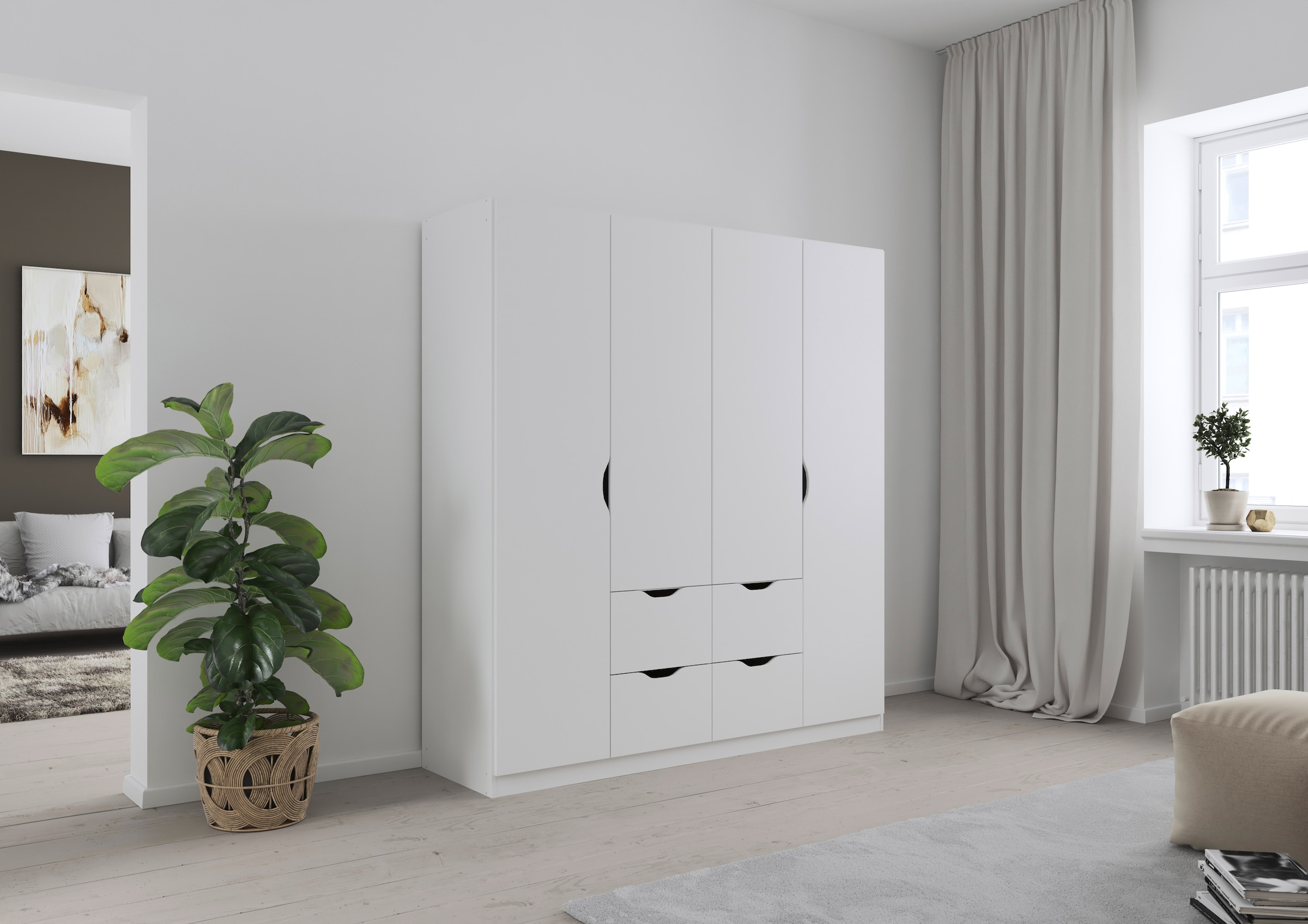 rauch Kleiderschrank »Freising geräumiger Schrank Garderobe Schlafzimmerschrank«, (in 2 Breiten erhältlich TOP ANGEBOT !), mit Griffmulden und Schubkästen OTTO´s Chois TOP PRODUKT