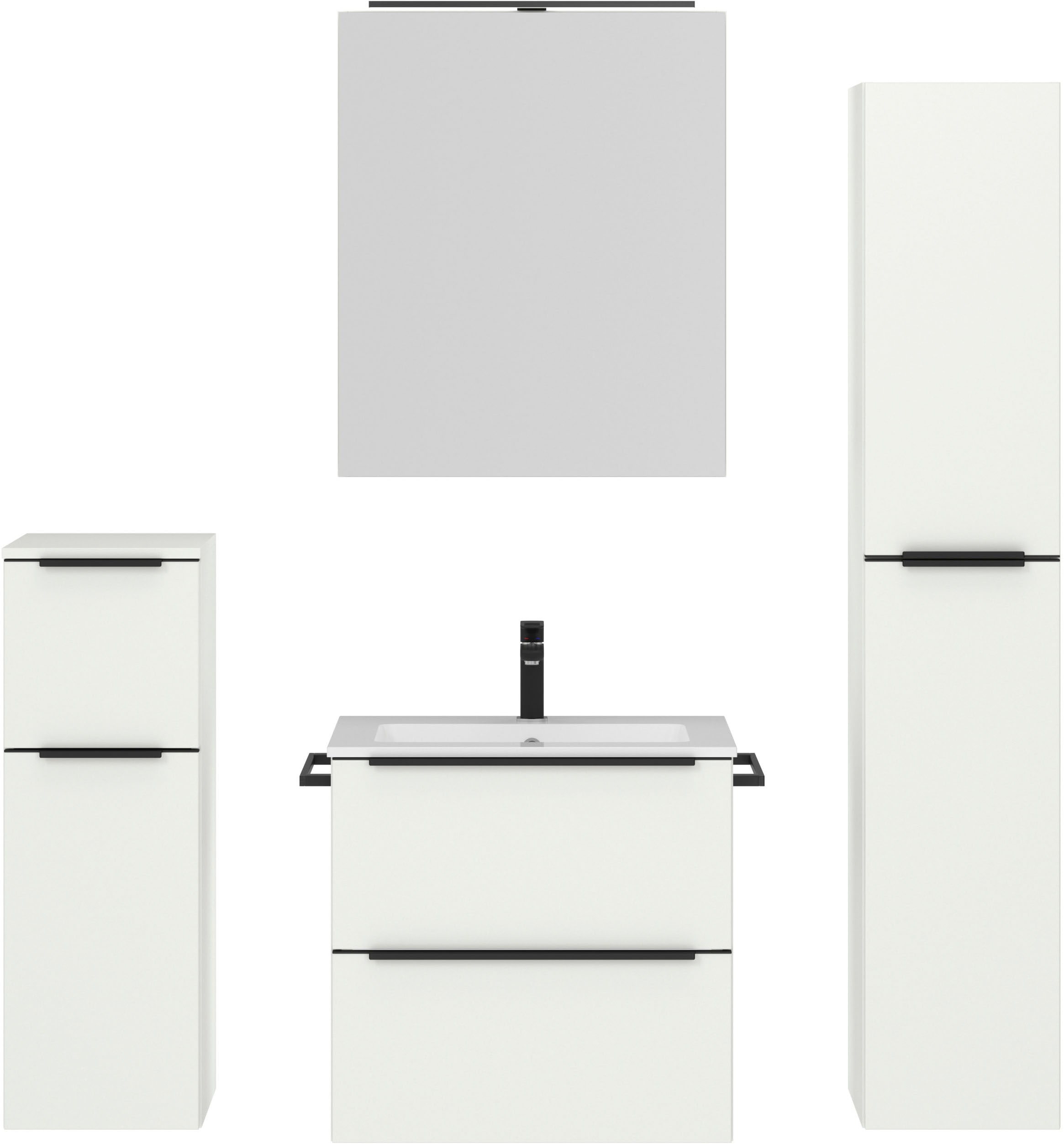 nobilia® Badmöbel-Set »Levere« vormontiert, mit Soft-Close, 4 Stk. tlg.