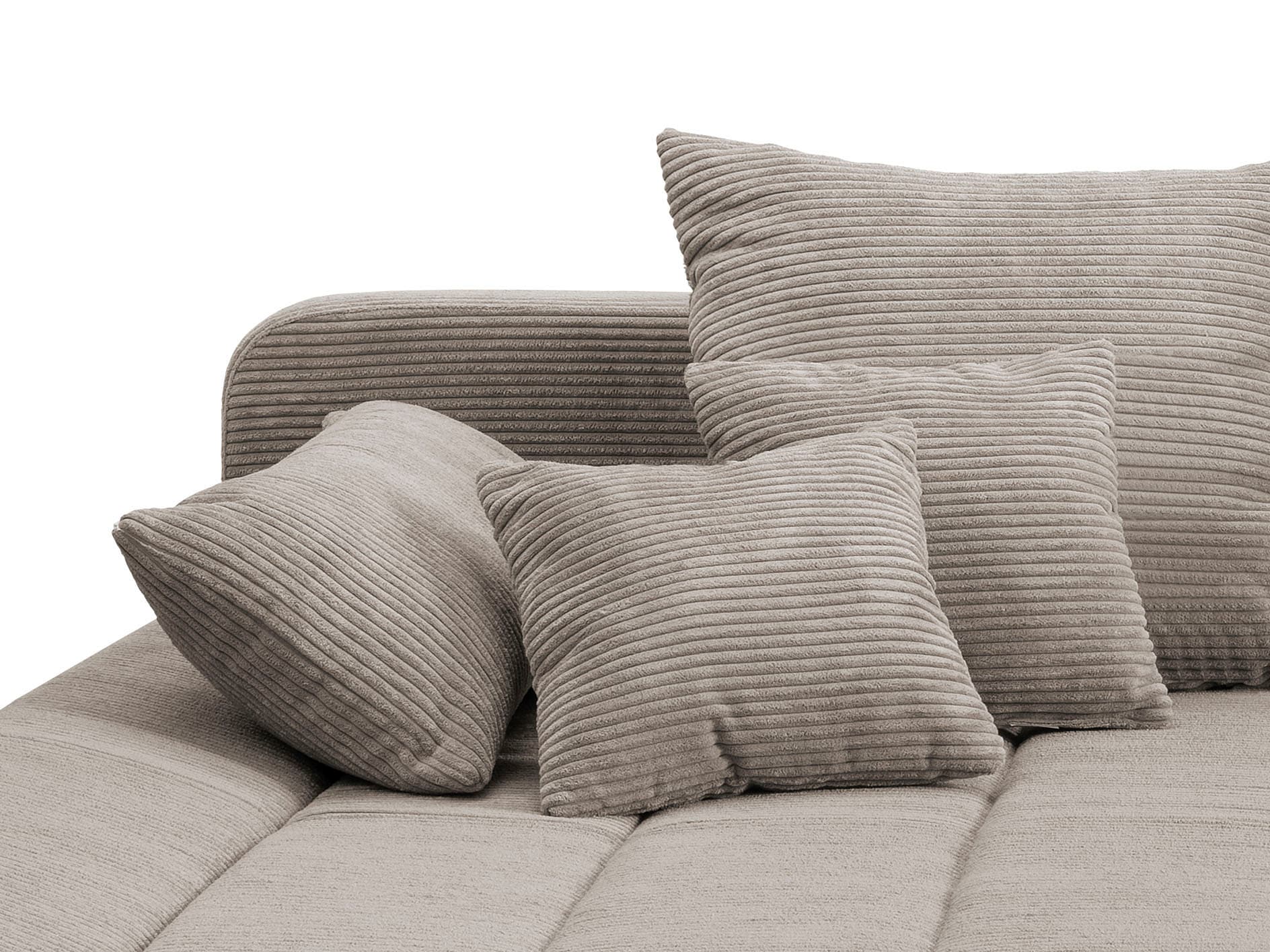 INOSIGN Ecksofa »Imola elegant und bequem, aktuelle Steppung im Sitz, L-Form«, wahlweise mit Bettfunktion