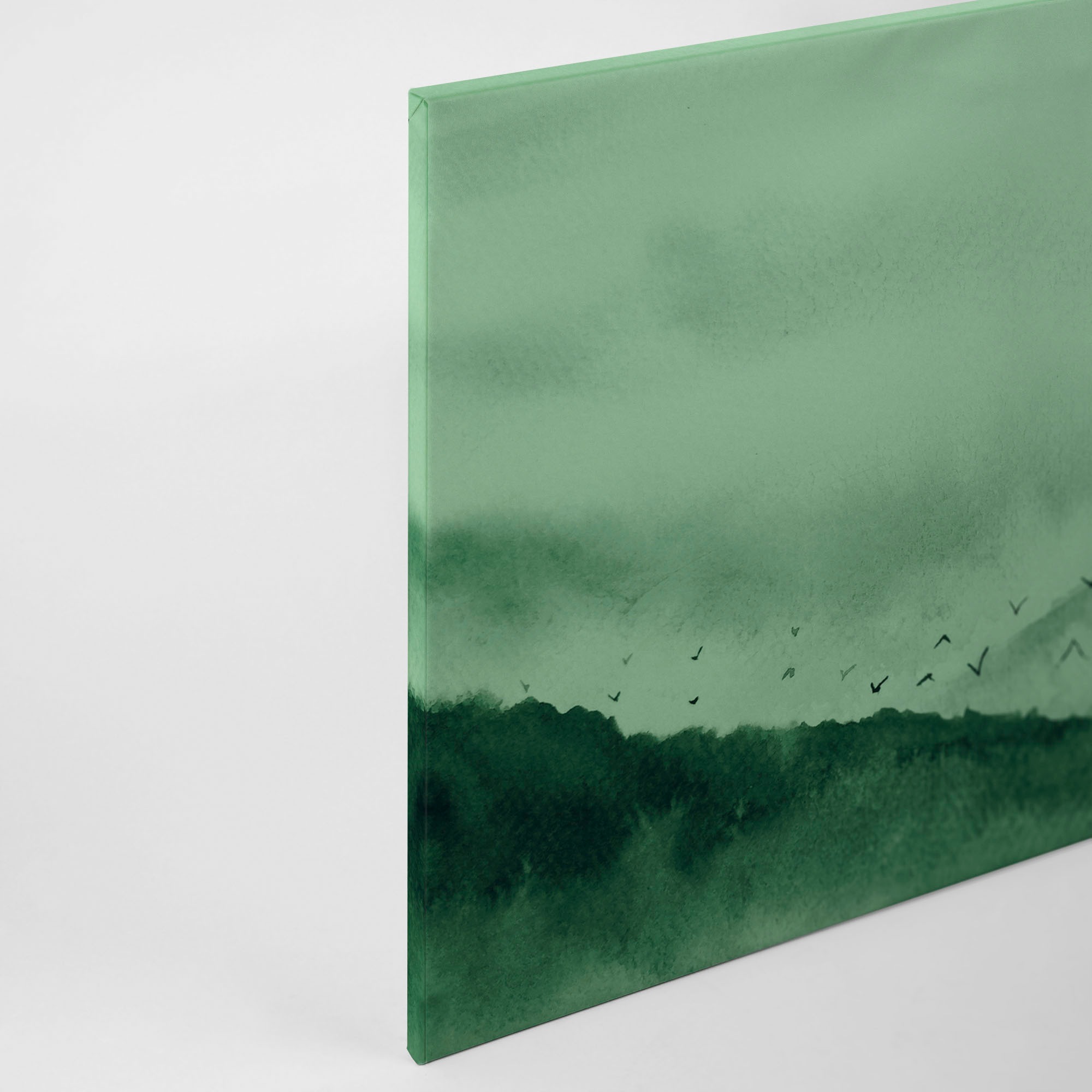 A.S. Création Leinwandbild »Gloomy Landscape«, Kunst-Wald-Kinder, (1 St.), Nebel Keilrahmen Berg Gebirge Landschaft Leinwand-Bild Wohnzimmer Wand