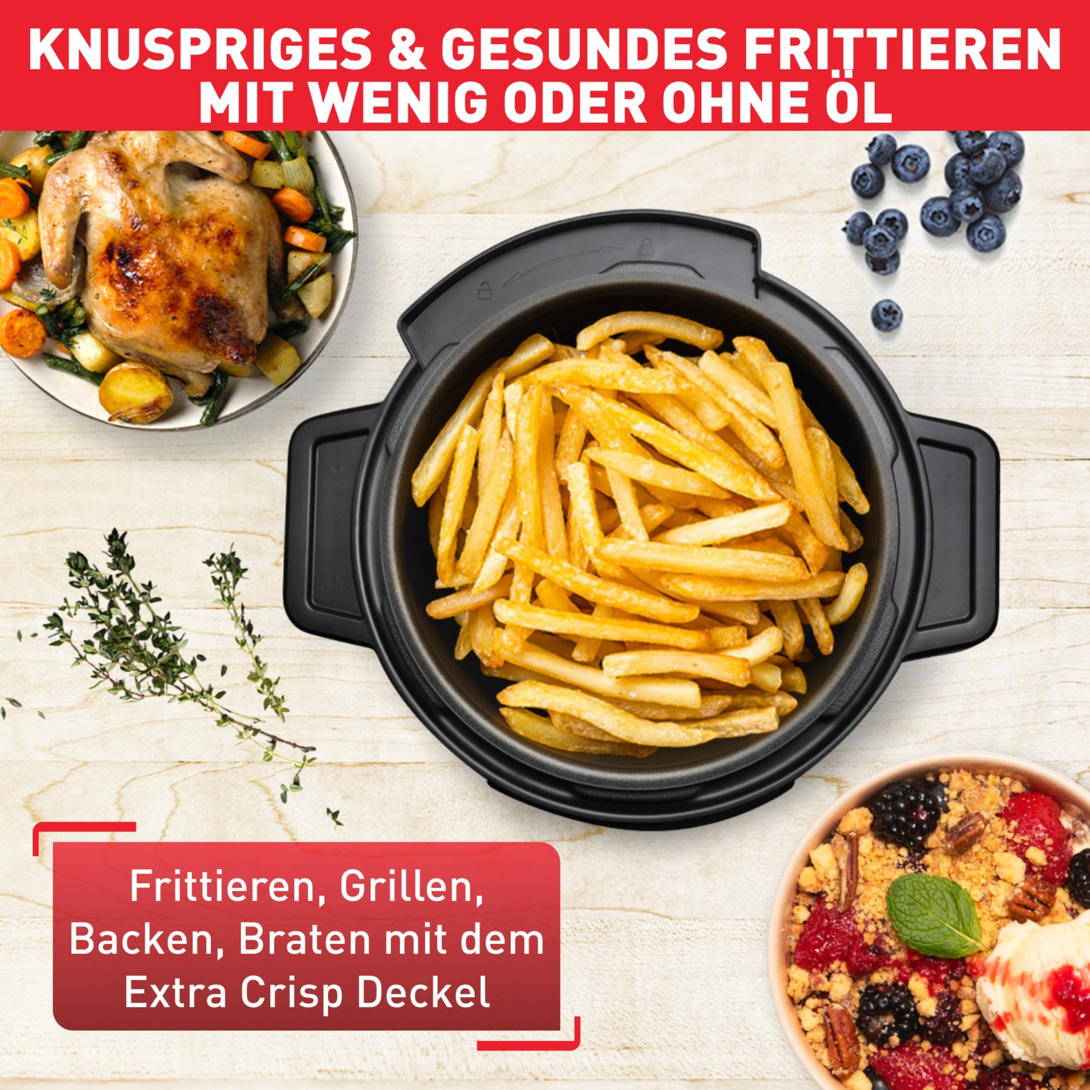 Tefal Multikocher »CY7788 Turbo Cuisine & Fry«, Schnellkochfunktion, 10 aut. Kochprogramme, 4 Extra Crisp Programme