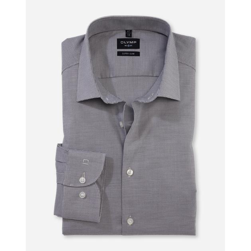 OLYMP Businesshemd »No. Six super slim« silbergrau 39 - N-Gr N-Gr 39 Langarmhemd ideal für Business und formelle Anlässe