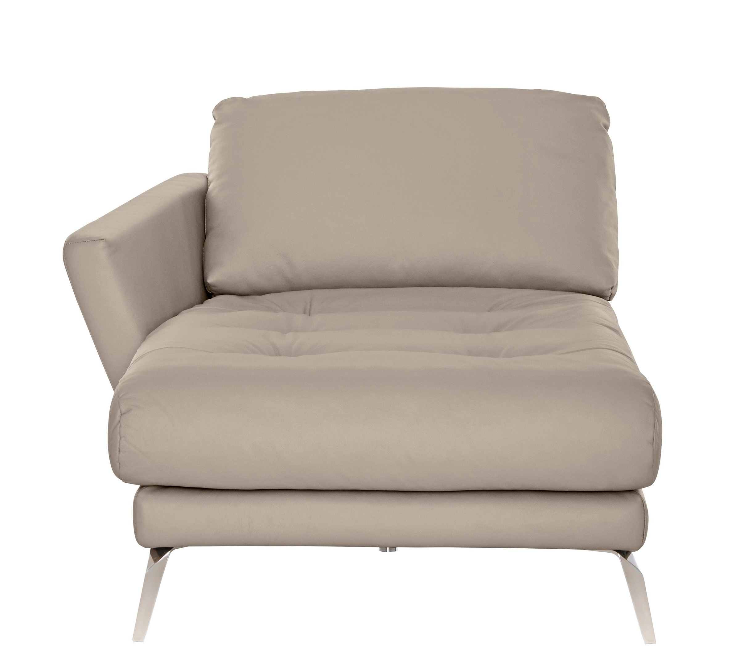 W.SCHILLIG Chaiselongue »softy«, mit dekorativer Heftung im Sitz, Füße Chrom glänzend