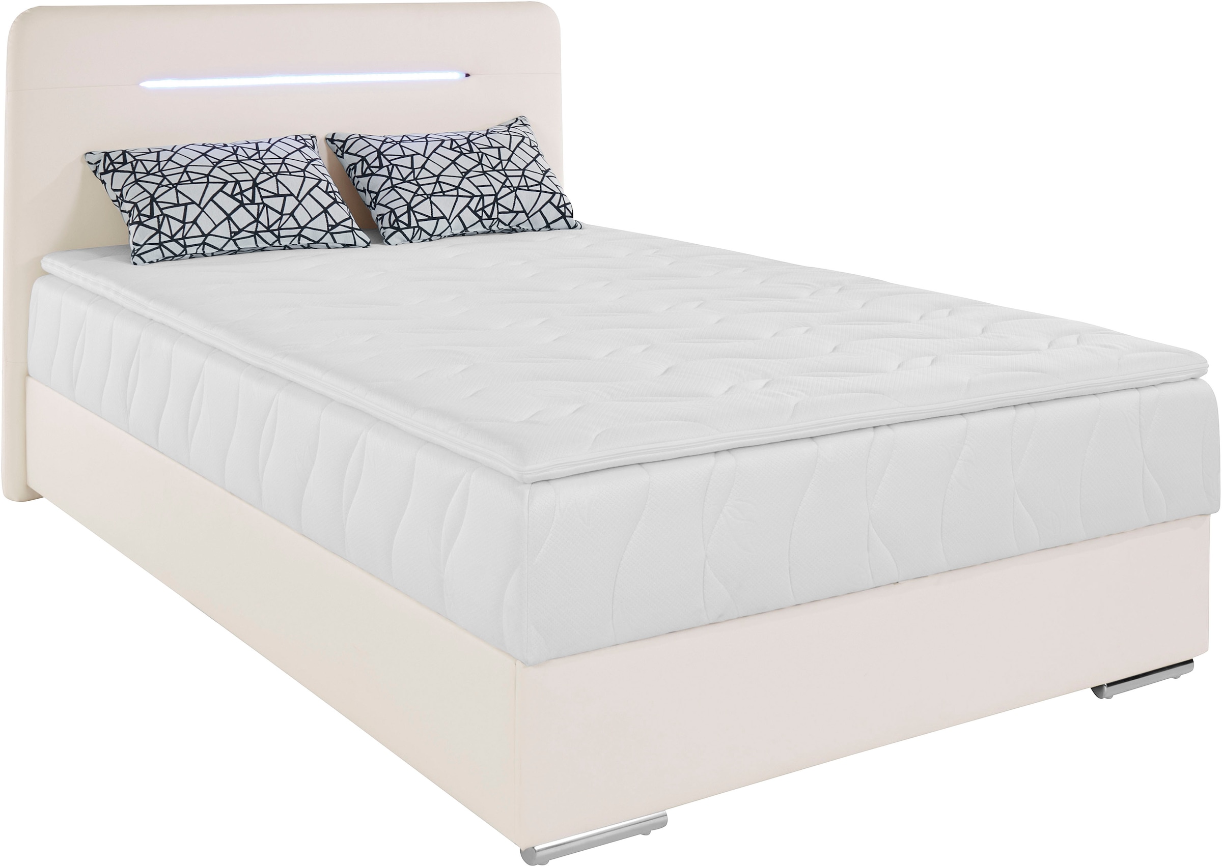 COTTA Boxbett »Lighstar«, inklusive LED-Beleuchtung, Topper, Bettkasten und Zierkissen