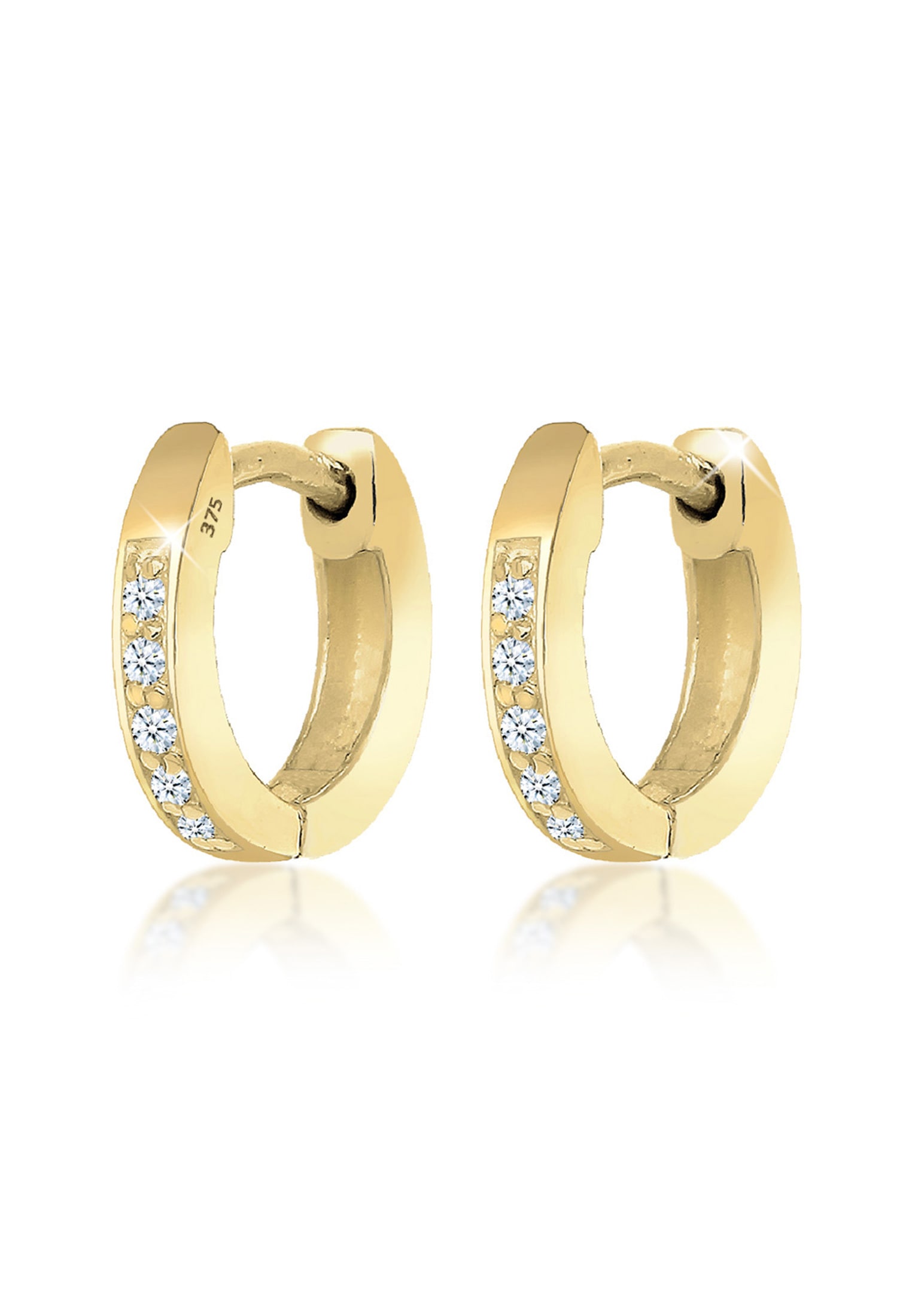 Paar Creolen »Creolen Basic Diamant (0.05 ct.) 375 Gelbgold«