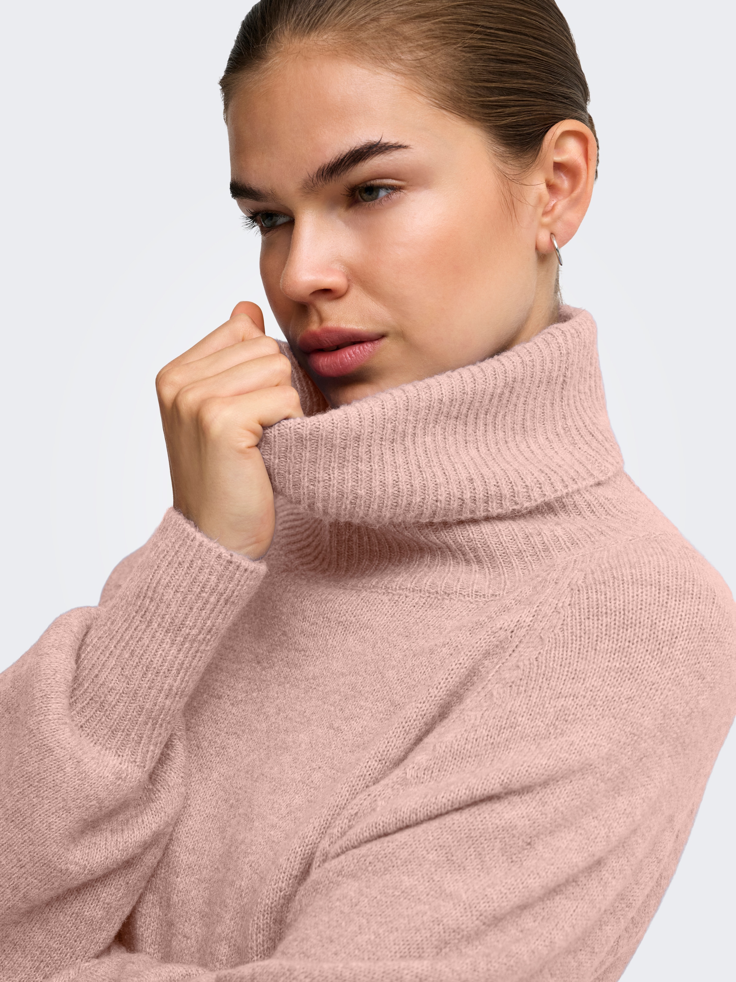ONLY Rollkragenpullover »ONLOLIVIA LS ROLL NECK CC KNT« Materialmix, regular fit