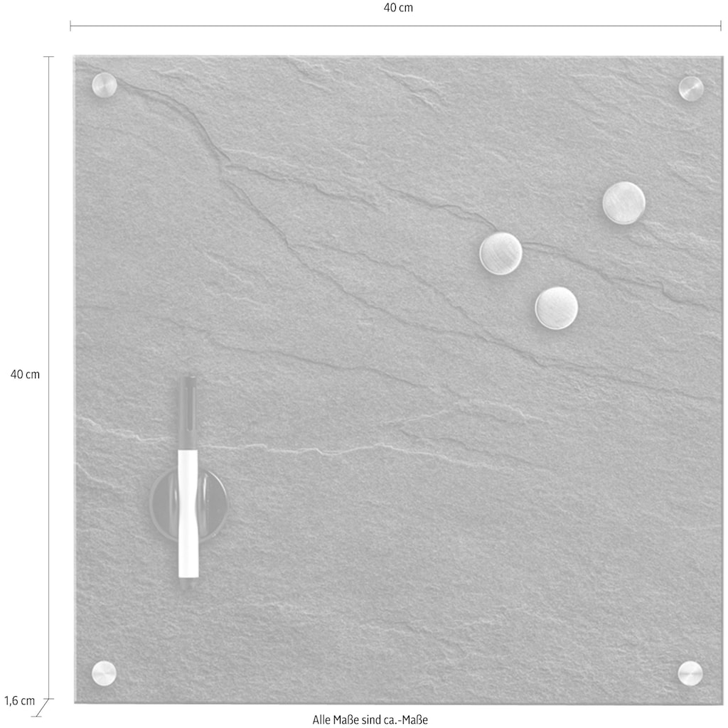 Zeller Present Magnettafel »Schiefer«, Glas