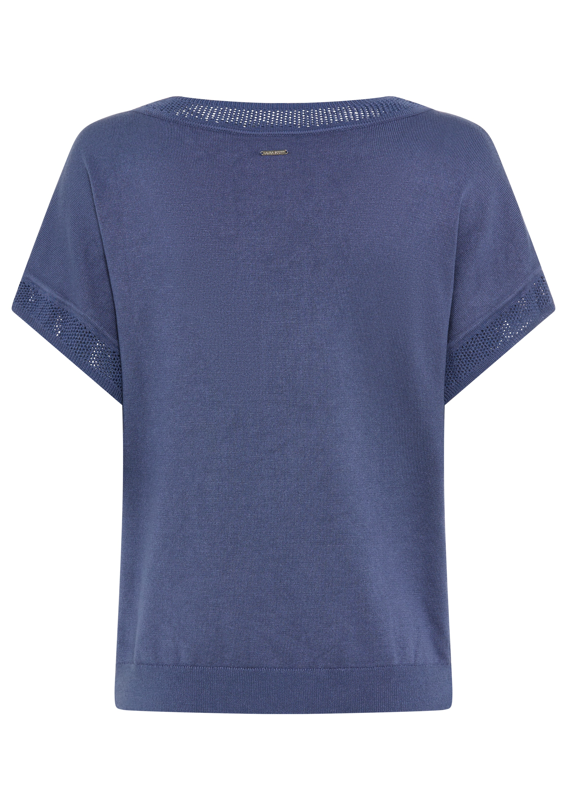 Laura Scott Kurzarmpullover mit sommerlichem Ajourmuster