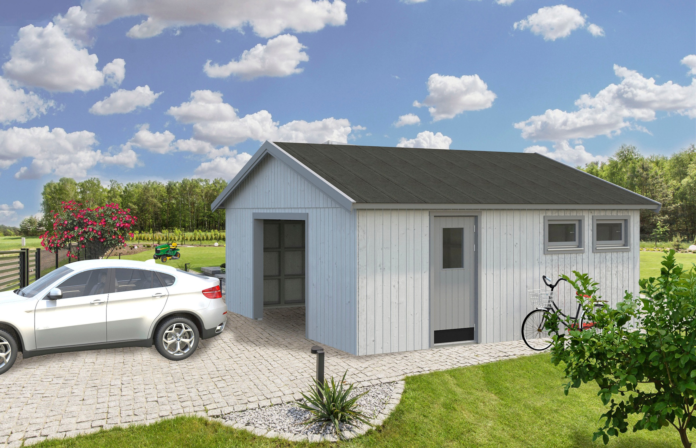 Palmako Garage »Andre«, BxTxH: 603x622x216 cm, ohne Tor, natur