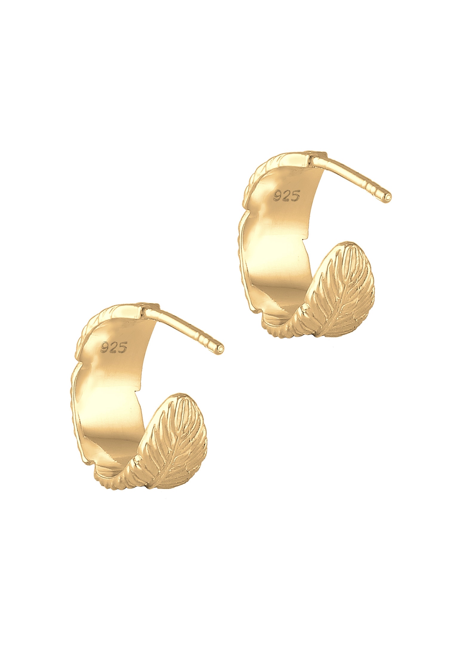 Elli Paar Creolen »Creolen Hänger Feder Festival Trend 925er Silber«