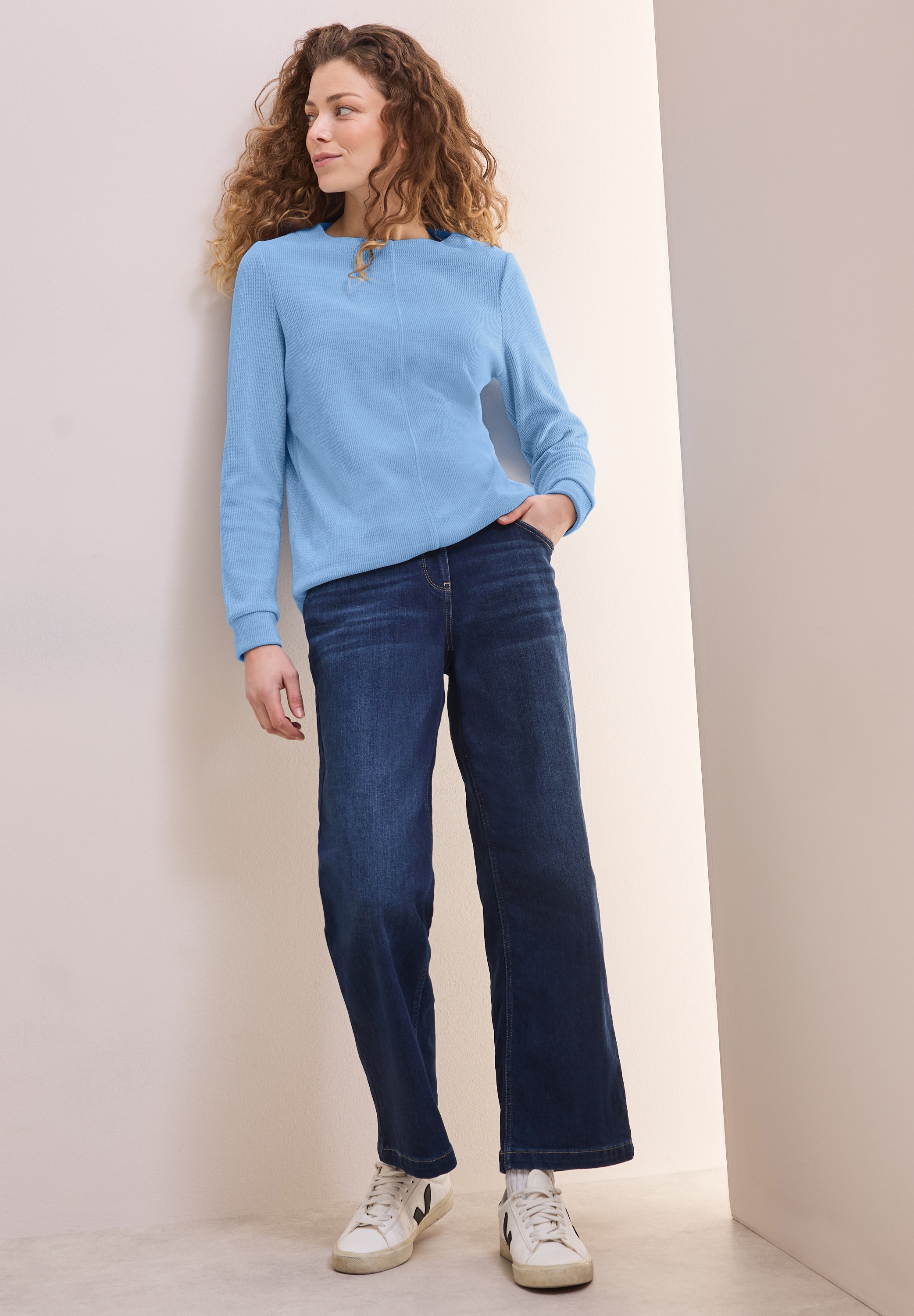 Cecil Langarmshirt, in Cord Qualität