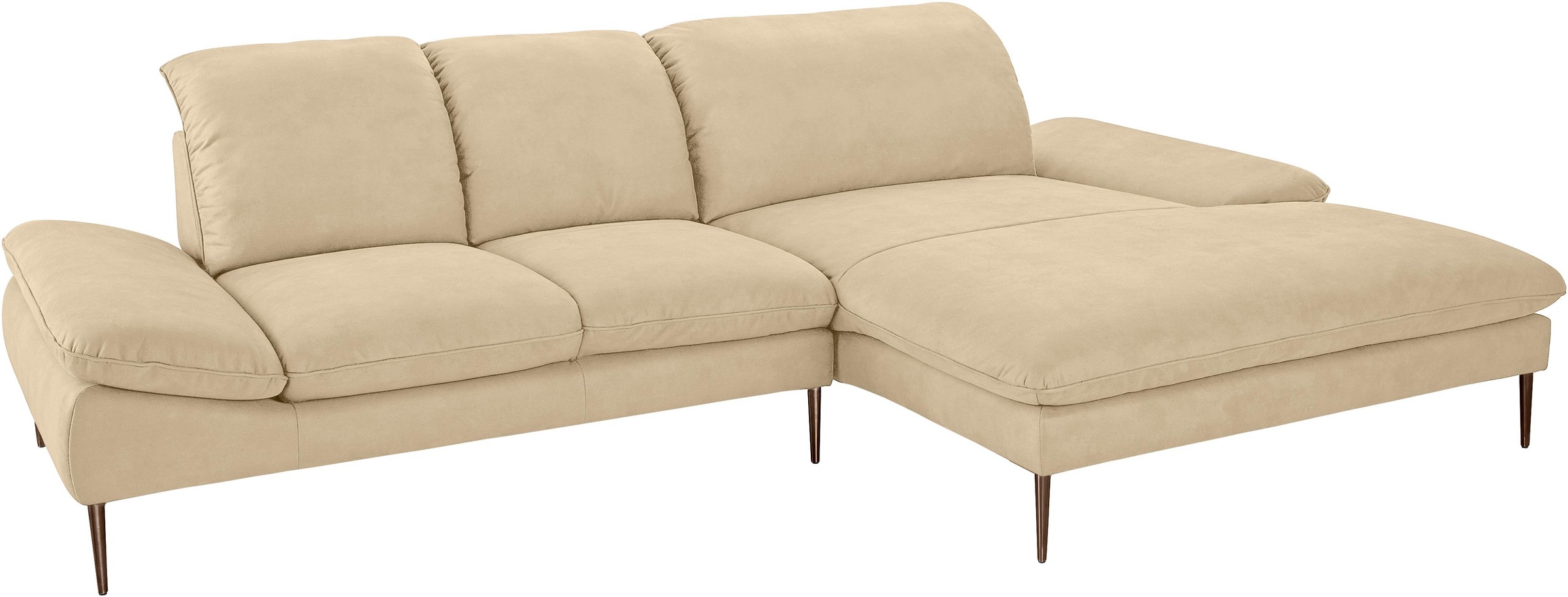 W.SCHILLIG Ecksofa »enjoy&MORE, Designsofa, bequem, zeitlos und elegant, L-Form«, Sitztiefenverstellung, Füße bronze pulverbeschichtet, Breite 310 cm