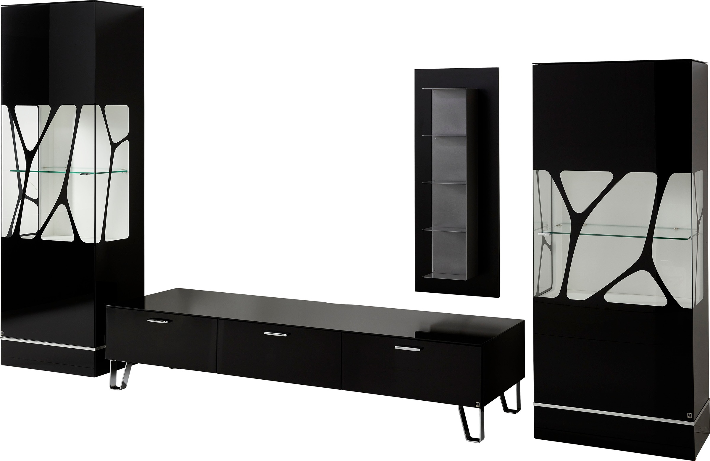 LEONARDO Highboard »CUBE«, mit Genetics, wahlweise mit Beleuchtung, Höhe 157 cm