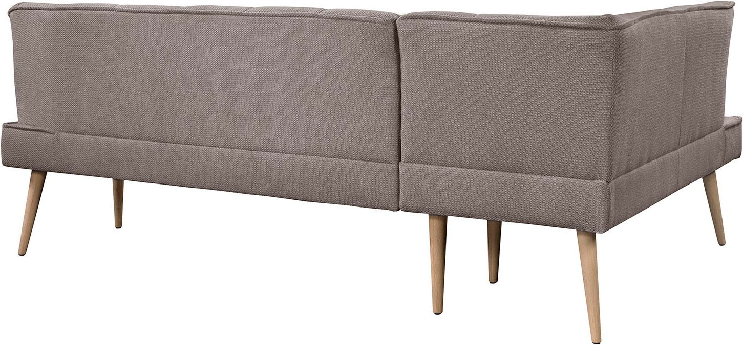 exxpo - sofa fashion Eckbank »Latte« moderne Sitz- und Rückensteppung, bequem und elegant, hoher Holzfuß
