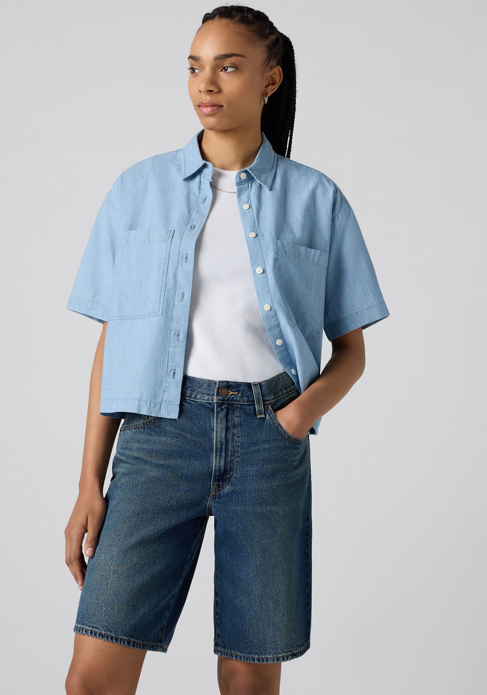 Levi's® Hemdbluse »HARLIE SS CROPPED SHIRT« mit Taschen