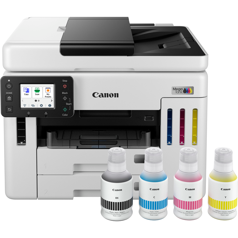 CANON Multifunktionsdrucker »MAXIFY GX7150« 4in1 Tintenstrahl-Multifunktionsgerät mit ADF / niedrigen Druckkosten weiß/schwarz 24/ 15,5 ISO-Seiten...