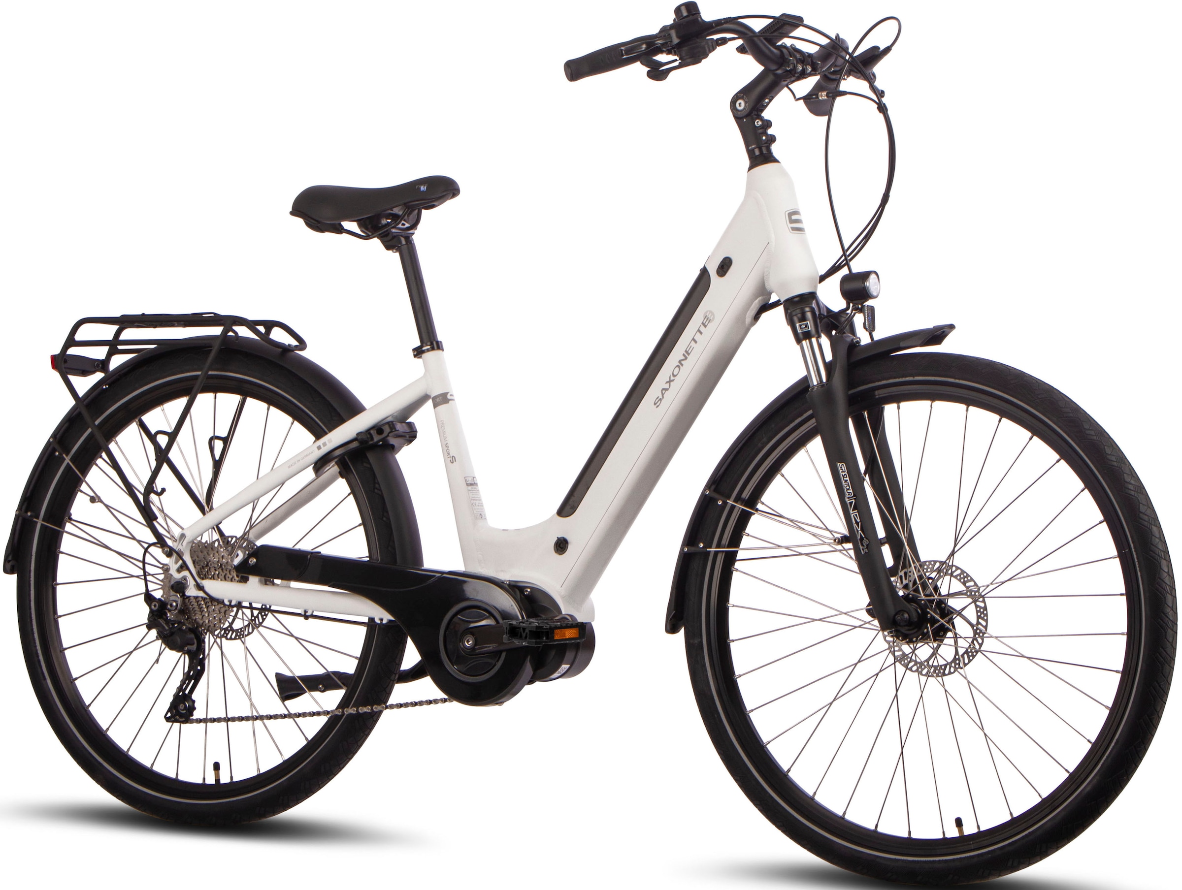 SAXONETTE E-Bike »Premium Sport (Wave)«, 10 Gang, Mittelmotor 250 W, Pedelec, Elektrofahrrad für Damen u. Herren