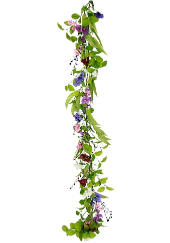 Kunstblume »Blütenranke«, Blumenranke Stiefmütterchenranke Girlande EfeuRaum Wand...