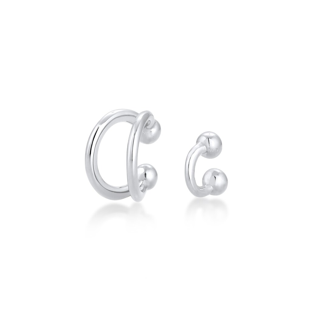 Elli Single-Ohrhaken »Earcuff Klemme Set Geo Ball Minimal 925 Silber«