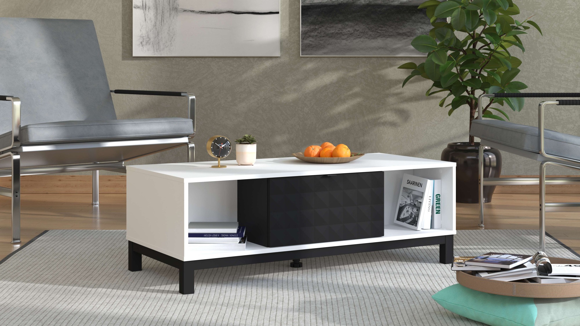 Home affaire Couchtisch »Sarthe, 120 cm, modernes Design mit viel Stauraum« günstig online kaufen