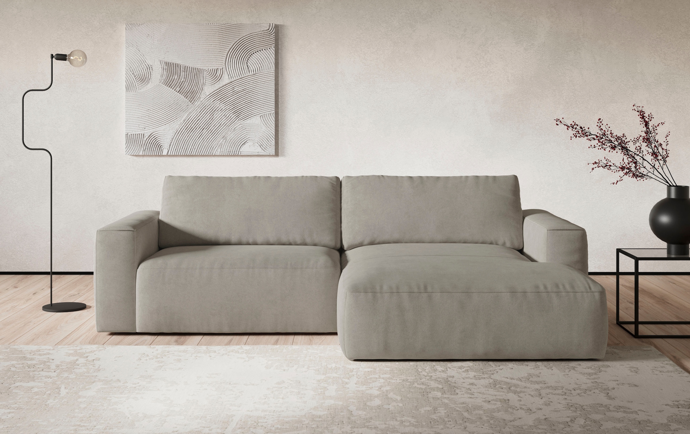 COTTA Ecksofa »Lasso L-Form, XL-Sofa«, mit breiter Recamiere im trendigen C günstig online kaufen