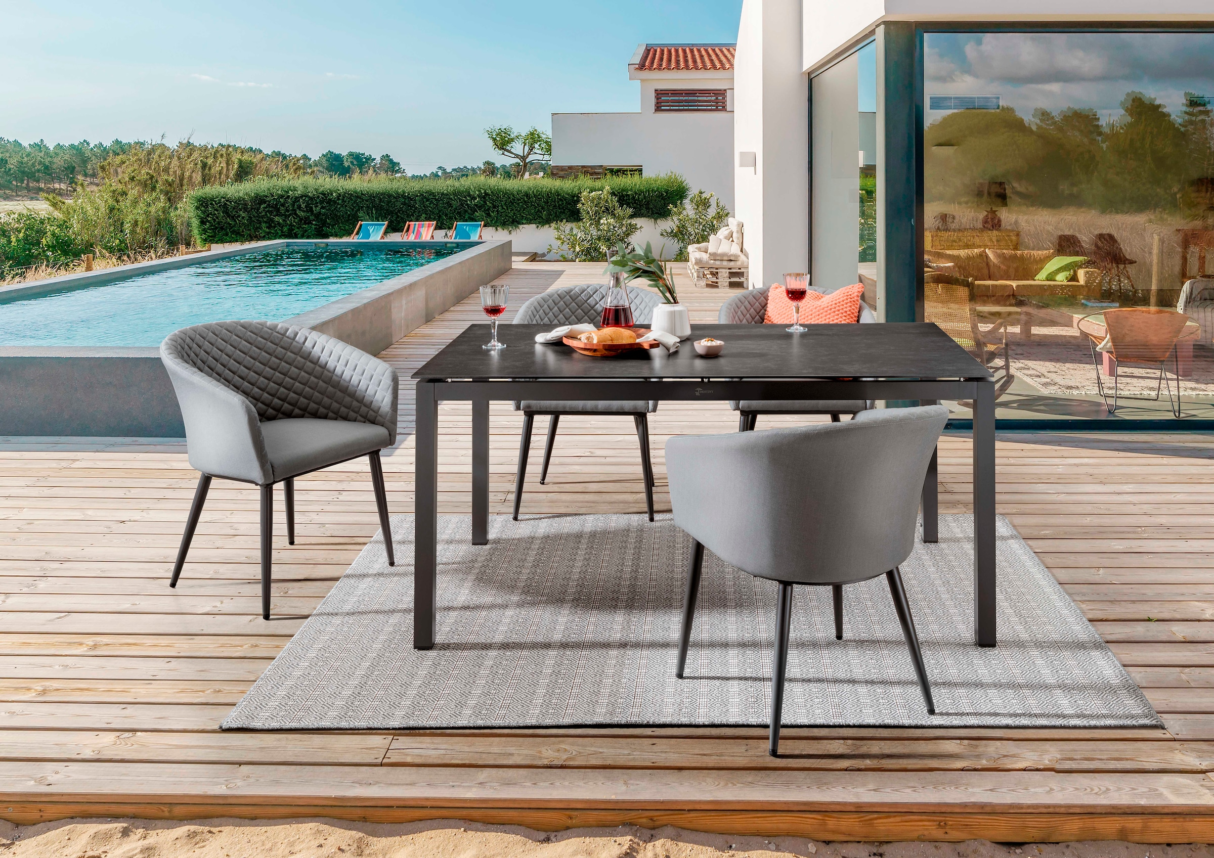 Destiny Garten-Essgruppe »MODENA CREMONA« 4x Sessel, 1x Tisch, 5 Stk. tlg. günstig online kaufen