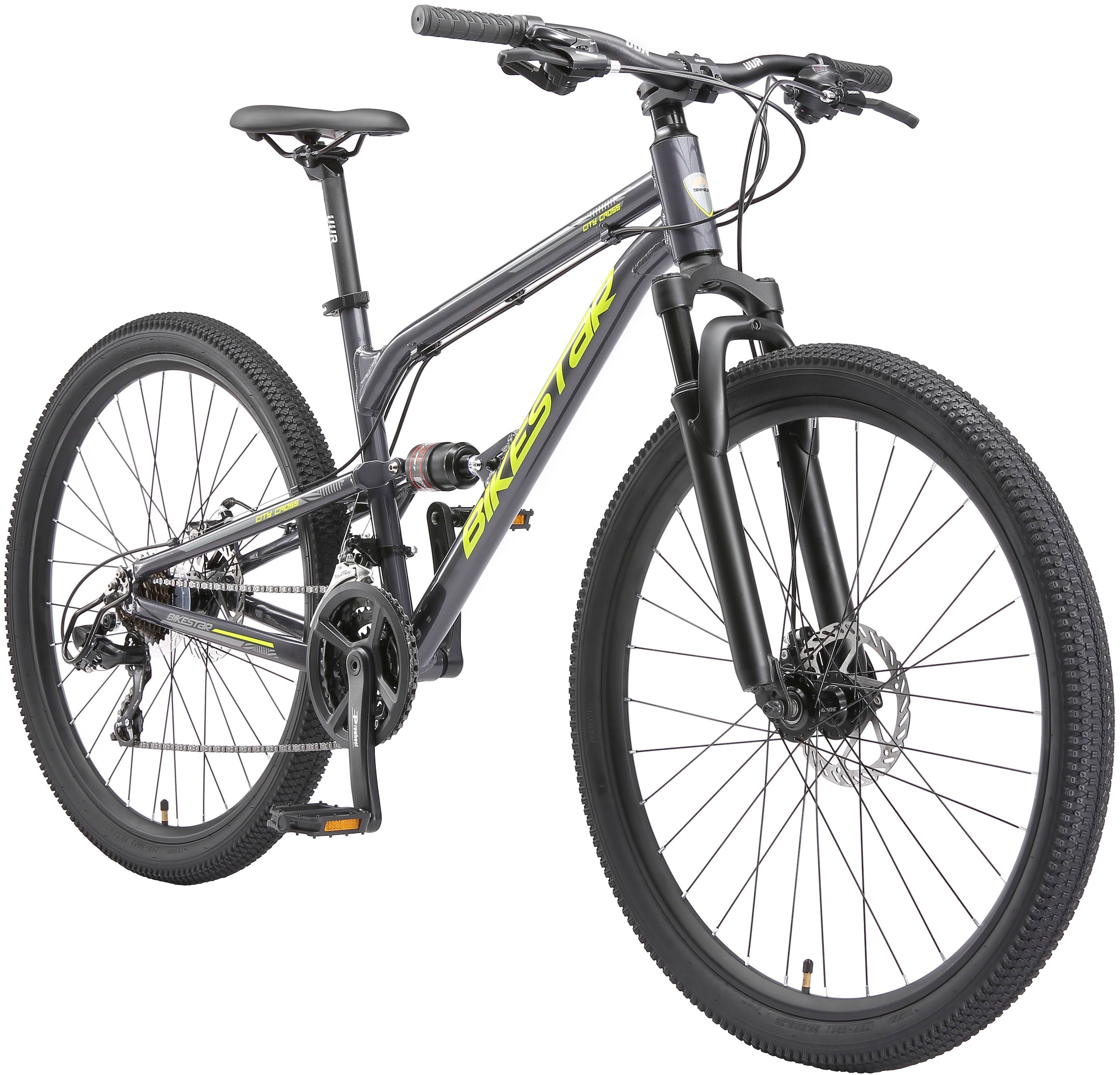 Bikestar Mountainbike 21 Gang Shimano RD-TY300 Schaltwerk Kettenschaltung für Damen und Herren, Kettenschaltung