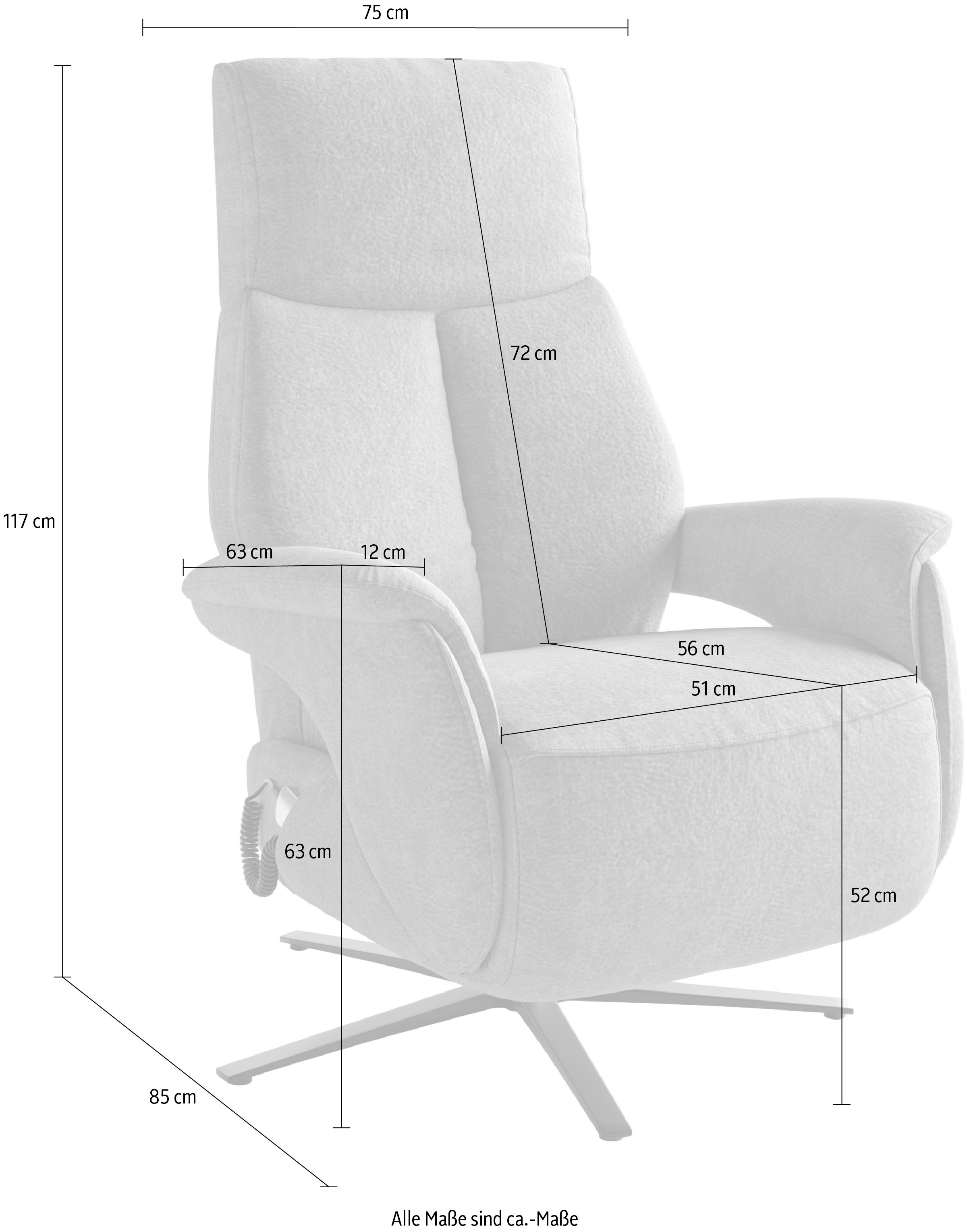 sit&more TV-Sessel »Lazy mit Kopfteilverstellung & Drehfunktion, weitere Funktionen« Ergonomie L: elektr. Fußstütze, Rückenlehne & Aufstehhilfe, Herz-Waage