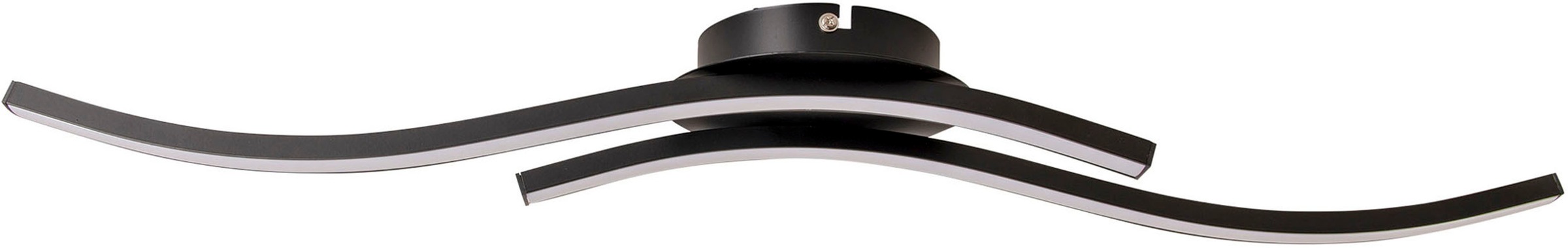 näve LED Deckenleuchte »Onda«, 2 flammig, Leuchtmittel LED-Modul | LED fest integriert, Deckenlampe, Wandleuchte warmweiß, L: 65cm, 12W, schwarz-matt, IP20
