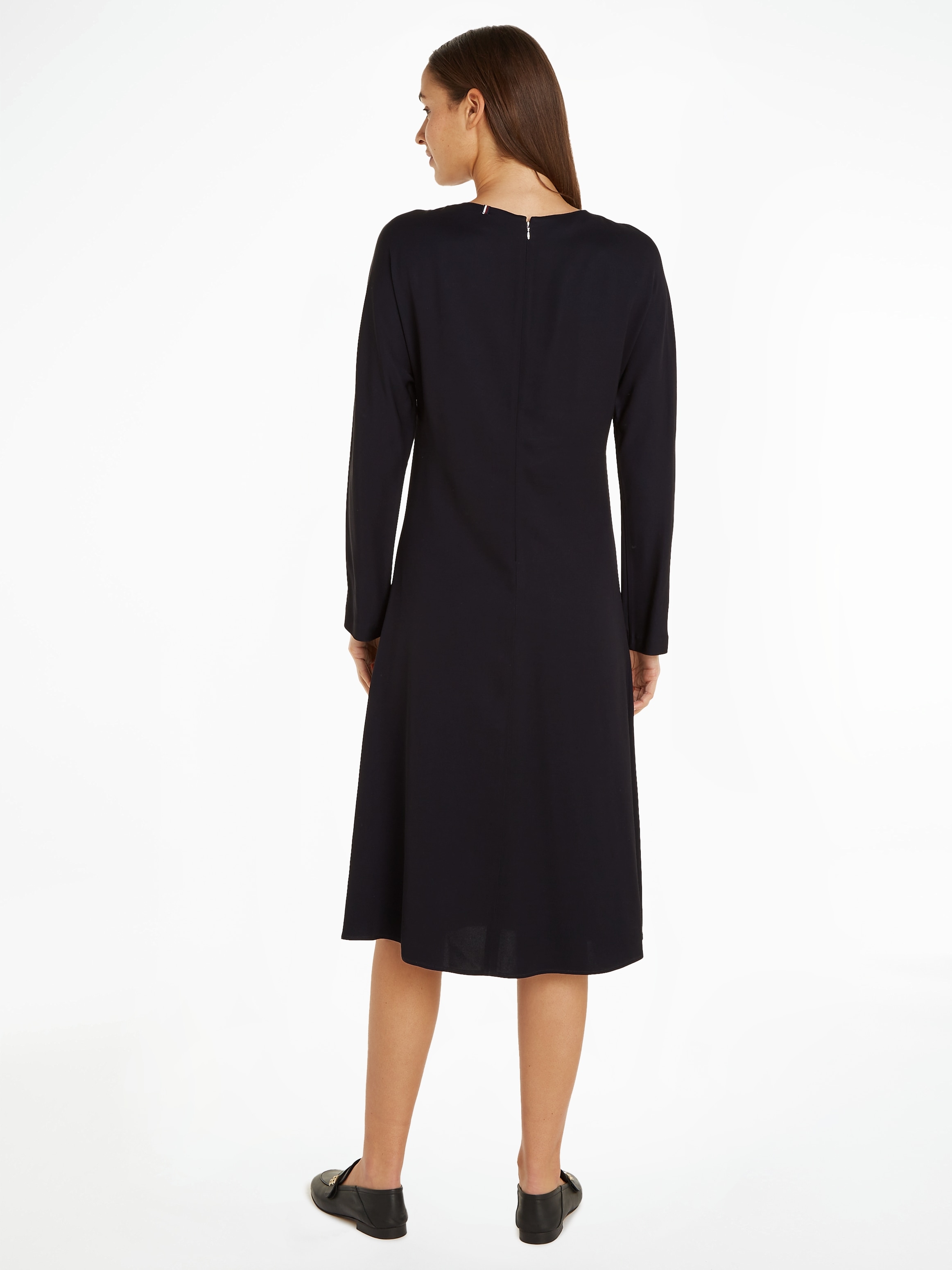 Tommy Hilfiger Midikleid »VISCOSE TWILL SHIRTDRESS LS«, mit kleinem Metalabel