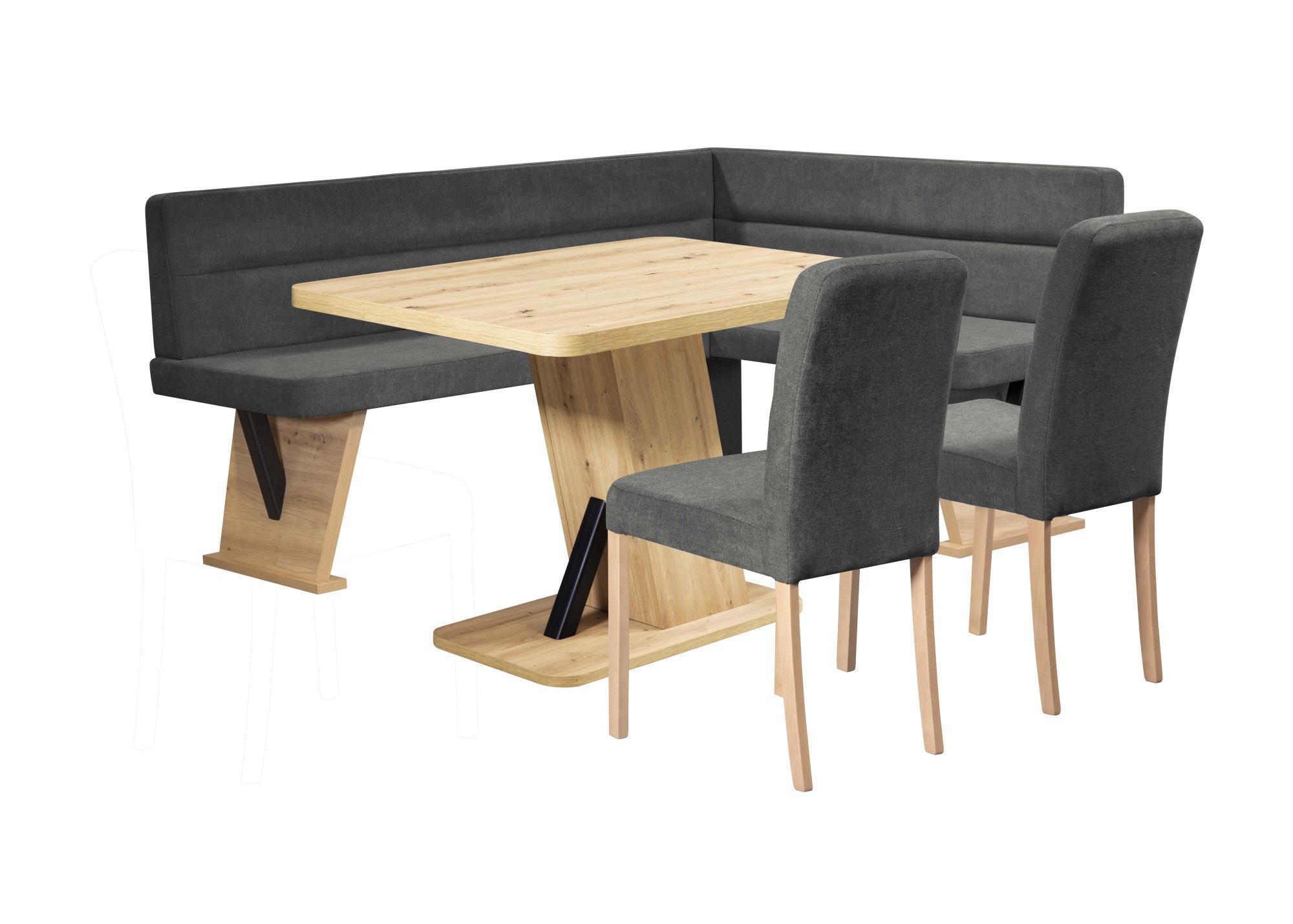 Home affaire Eckbankgruppe »Laros Sitzgruppe, Eckbank, Stühle, Tisch«, (Set günstig online kaufen