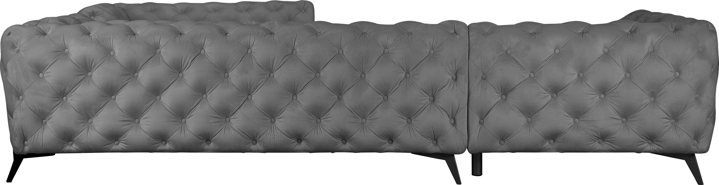 Leonique Chesterfield-Sofa »Amaury L-Form«, großes Ecksofa, Chesterfield-Optik, Breite 323 cm, Fußfarbe wählbar