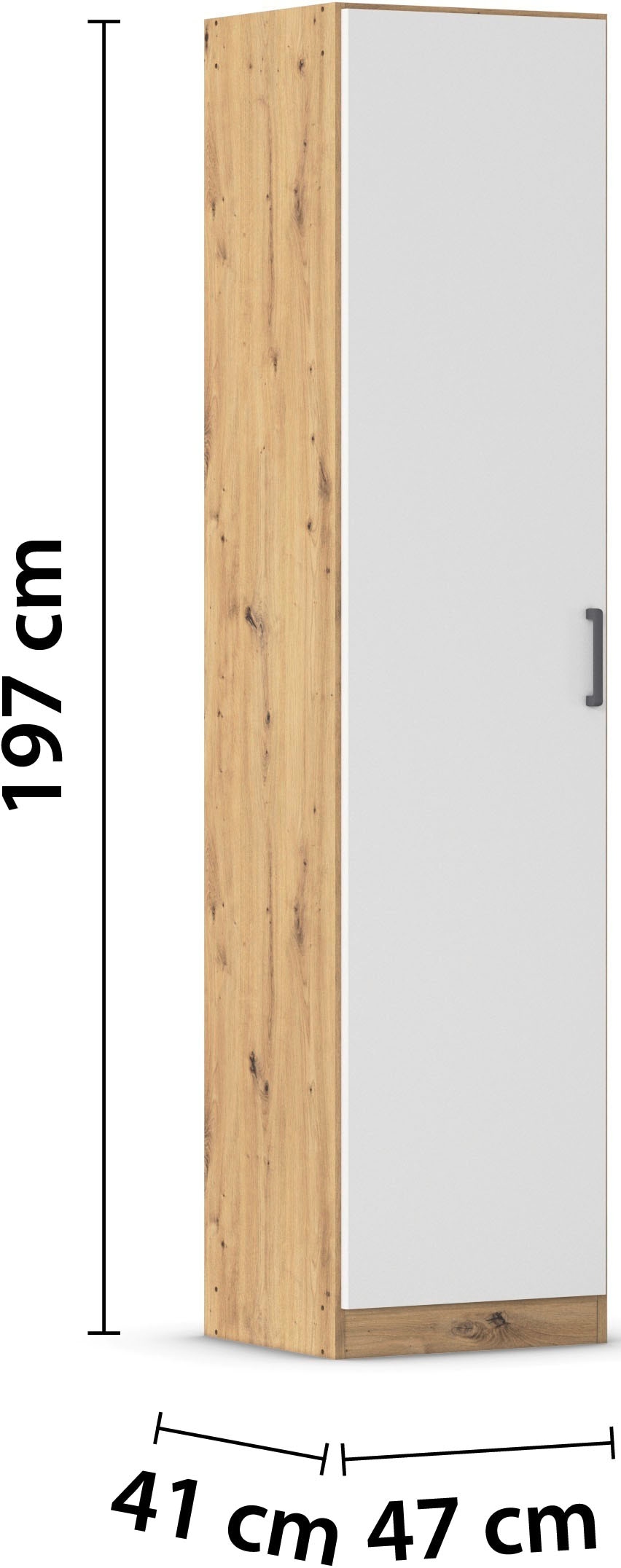 rauch Mehrzweckschrank »Garderobe Kleiderschrank Schrank Schuhschrank Putzschrank MINOSA« Breiten 47/69/91/136 cm, Höhen 197/210 cm,  In 4 Breiten mit vielen Einlegeböden für viel Stauraum MADE IN GERMANY
